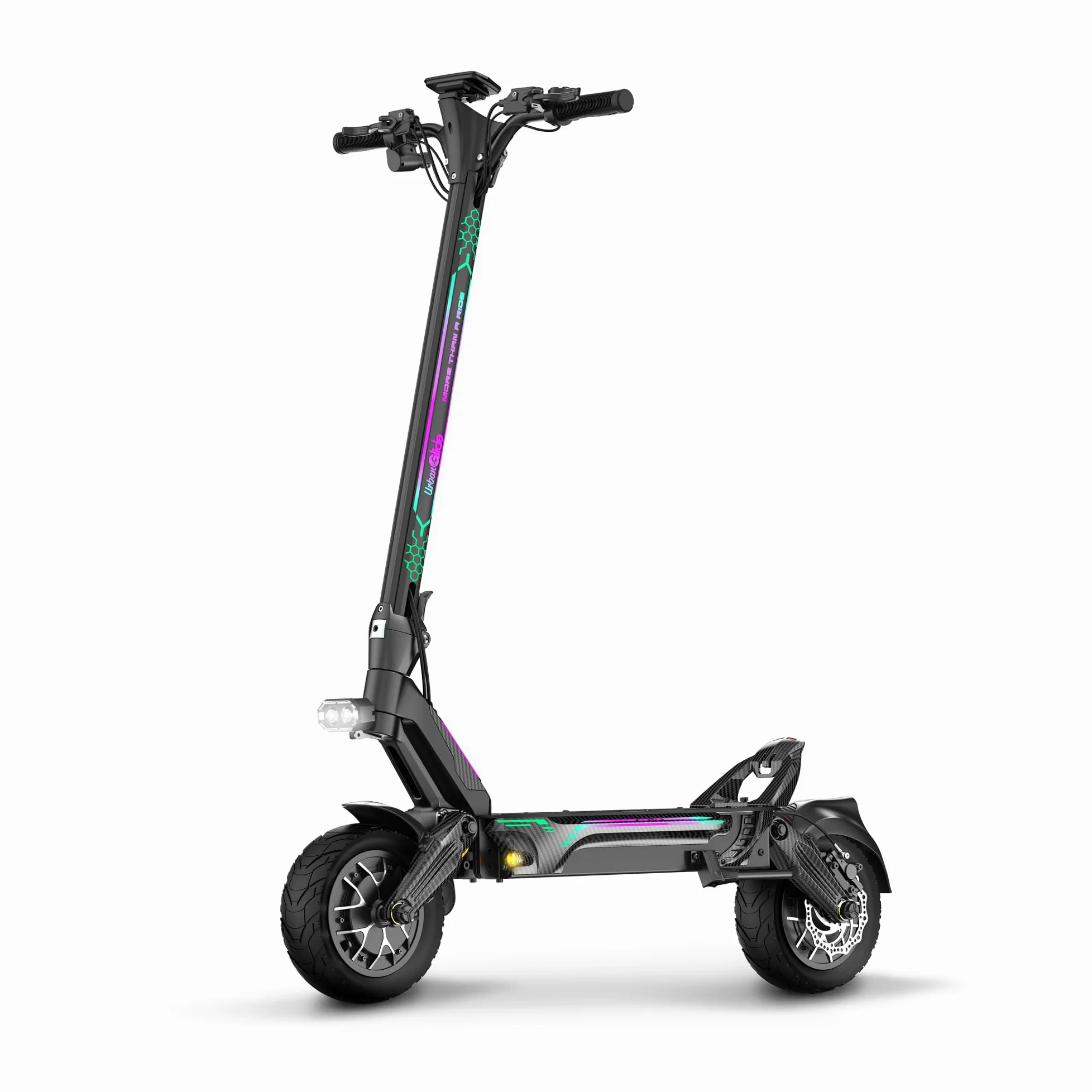 UrbanGlide City Trail & Power Patinete eléctrico adulto 20-100 KM, motor potente, triple frenado, neumáticos 8.5"-11" Tubeless, suspensión delantera/trasera, iluminación LED, plegable rápida