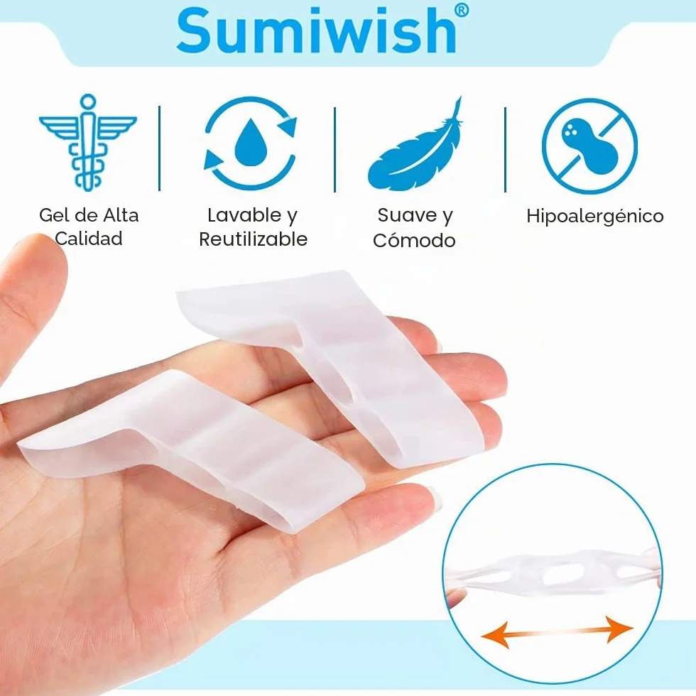 Sumiwish Separadores de Dedos de Silicona 10 Piezas Protectores Alivia Presión Dolor Meñique