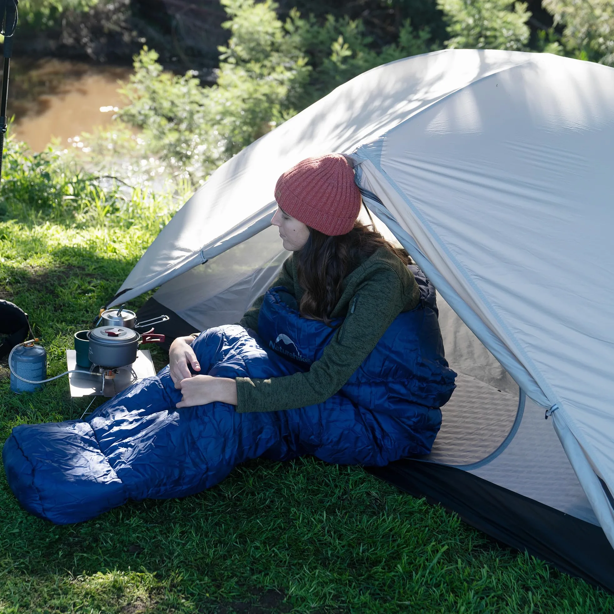Naturehike Saco de dormir para clima frío, saco de dormir de 0 grados para clima frío, saco de dormir de algodón de invierno para adultos para senderismo y camping, MJ600 azul