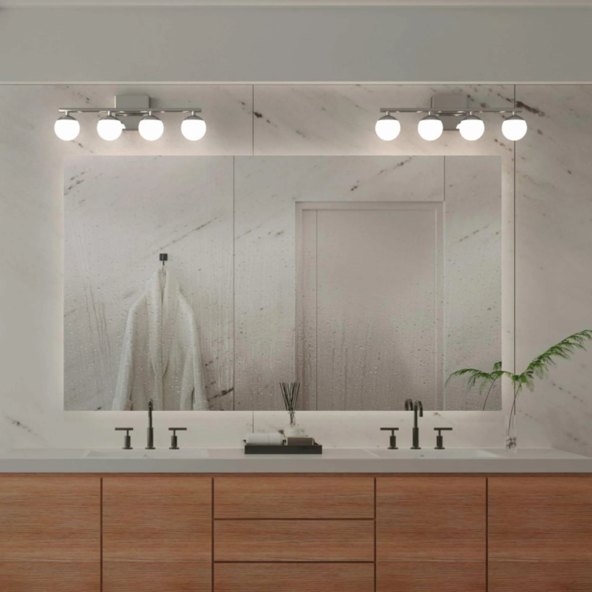 BARCELONA LED Aplique Baño Cromado 12W IP44 4000K 49cm Lámpara Pared