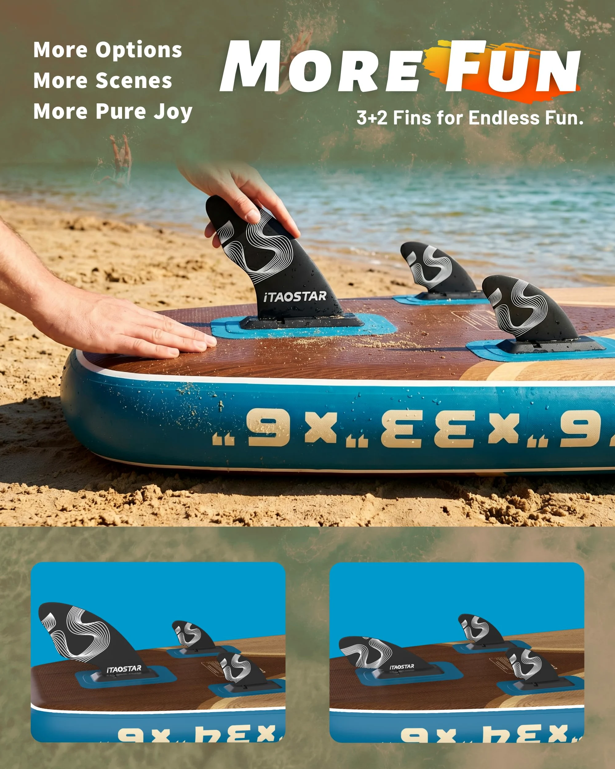iTAOSTAR Wild Tabla de Remo Extra Ancha de para un Mejor Equilibrio, Tabla de Surf de pie Inflable con Accesorios de Sup Premium, Tablas de Remo inflables para Adultos/jóvenes de Todos