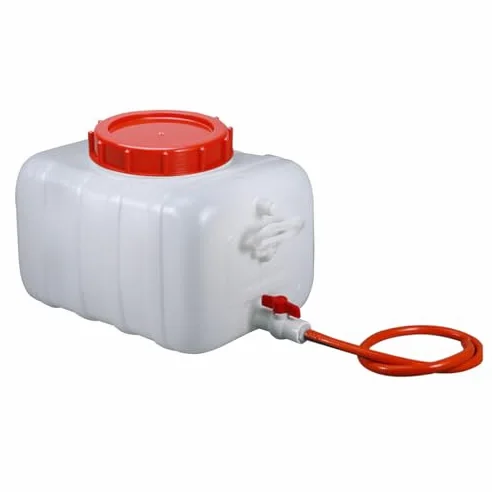 Contenedor de agua de plástico de grado alimenticio con grifo, a prueba de fugas, portátil para aventuras al aire libre