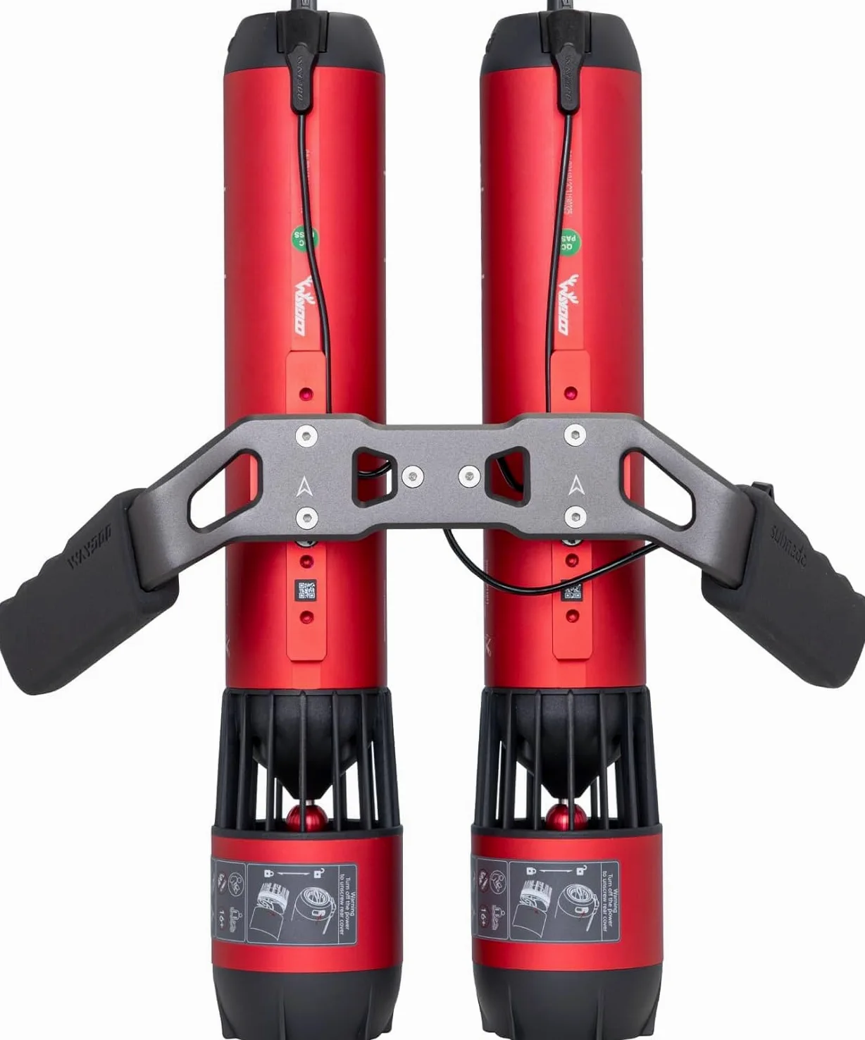 Soporte de Manillar para Doble Motor Subnado + Pack de 2 Scooters Subacuáticos Subnado con 2 Empuñaduras, 2 Kits de Sujeción para Brazo y 2 Anillos de Montaje para Accesorios