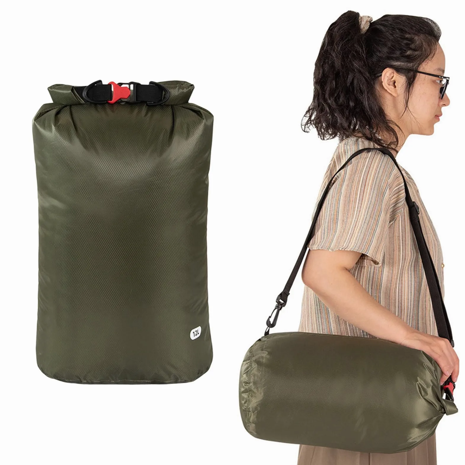 Bolsa seca de nailon de gran capacidad, organizadores ligeros para deportes acuáticos, al aire libre, bolsa impermeable