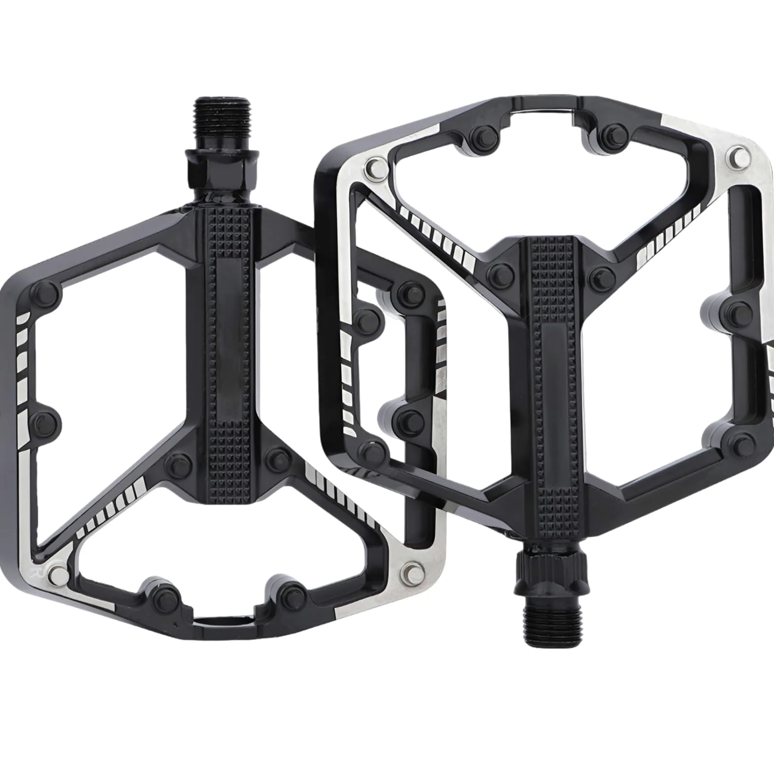 1 par de pedales de bicicleta de montaña, pedales planos de aluminio de rosca de 0.55 pulgadas con plataforma ancha, rodamiento doble sellado DU, pedal ligero MTB para carretera, montaña y bicicleta