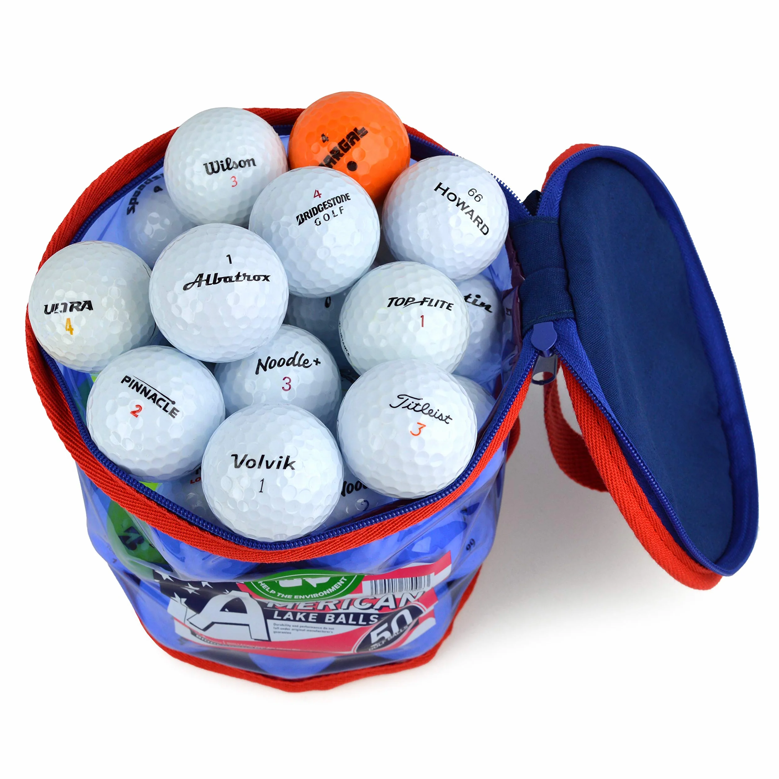 Second Chance Lake - Pelotas de Golf con Bolsa de Transporte Reutilizable – Elija 25, 36, 50 o 100 Pelotas de Golf, lakeball
