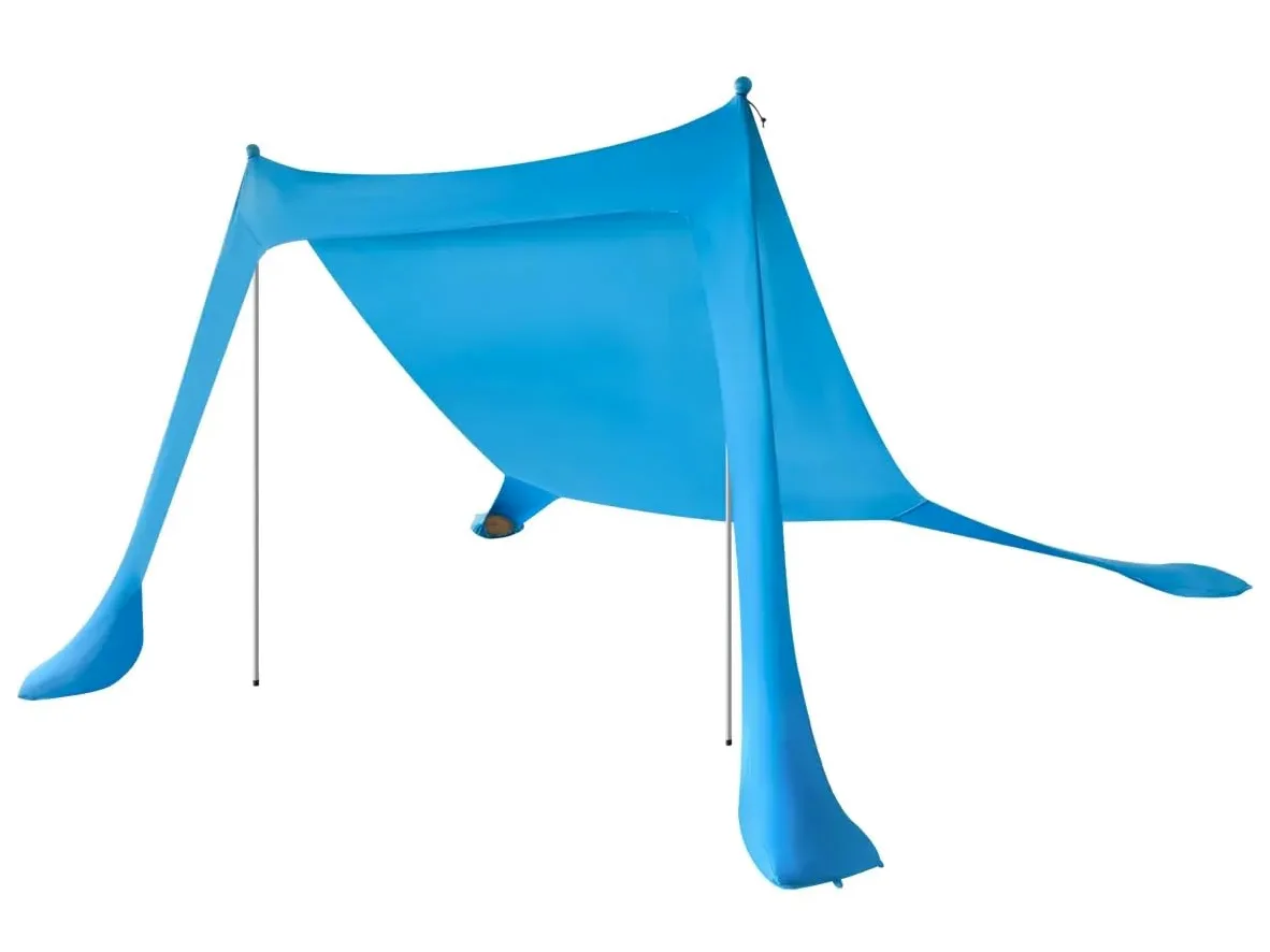 Monoprice Sombrilla de playa y campamento para 4 personas, de 7 pies, con protección UV UPF 50+, tela de licra elástica y ligera, fácil sombra para la playa, camping y eventos deportivos