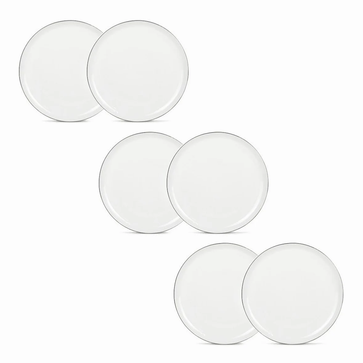 Selena Juego de 6 Platos Planos Blanco