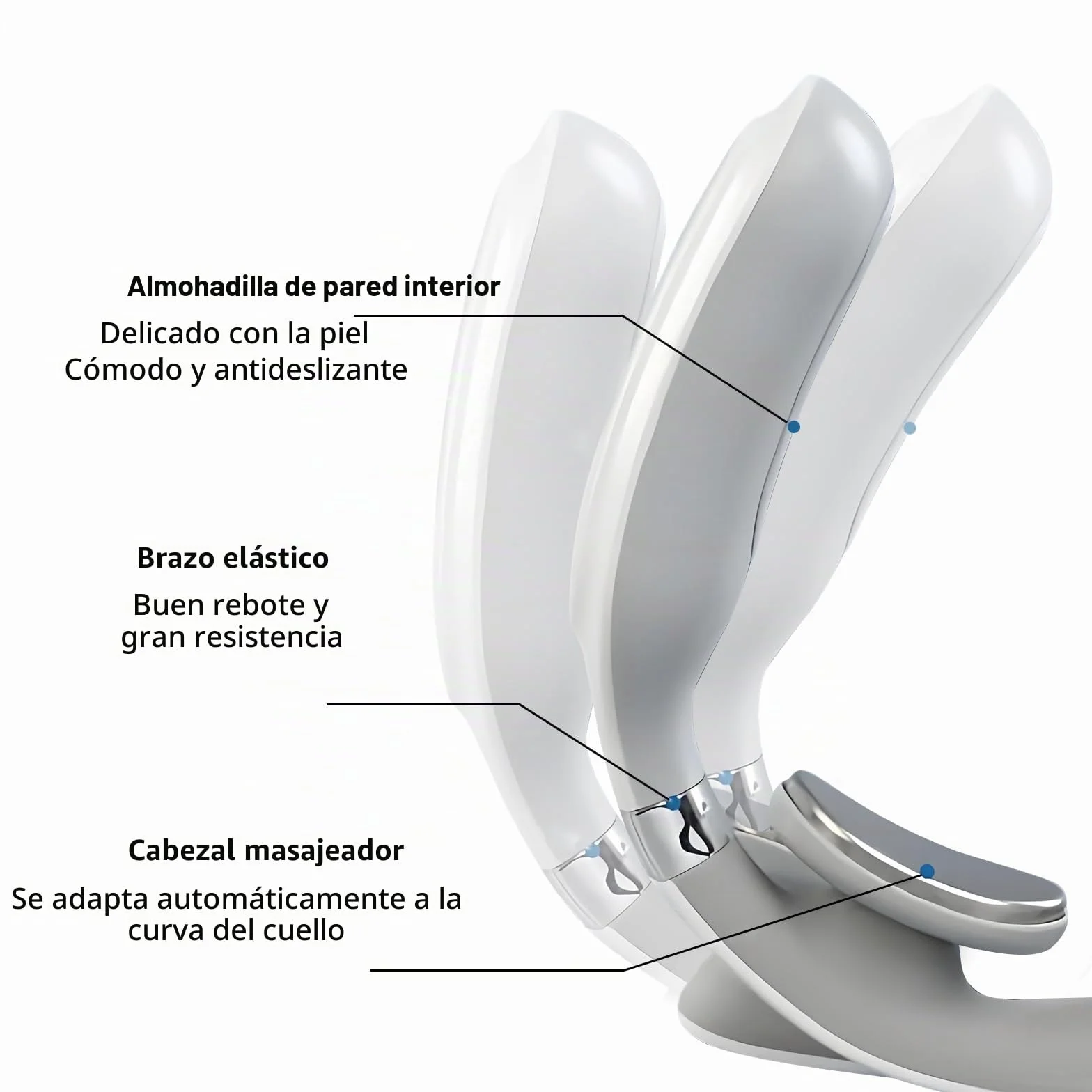 Masajeador cervical eléctrico de impulsos, 6 modos de masaje y calentamiento, 16 niveles de fuerza ajustables, portátil con control de voz