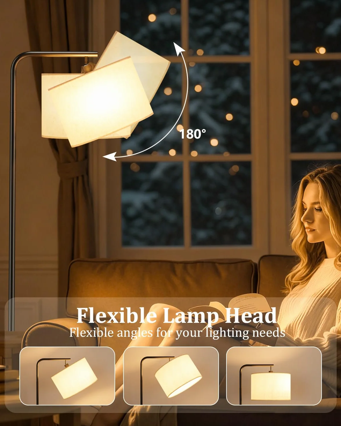Lampara de Pie LED 8W Regulable 11 Temperaturas Control Remoto Salon Estudio Dormitorio