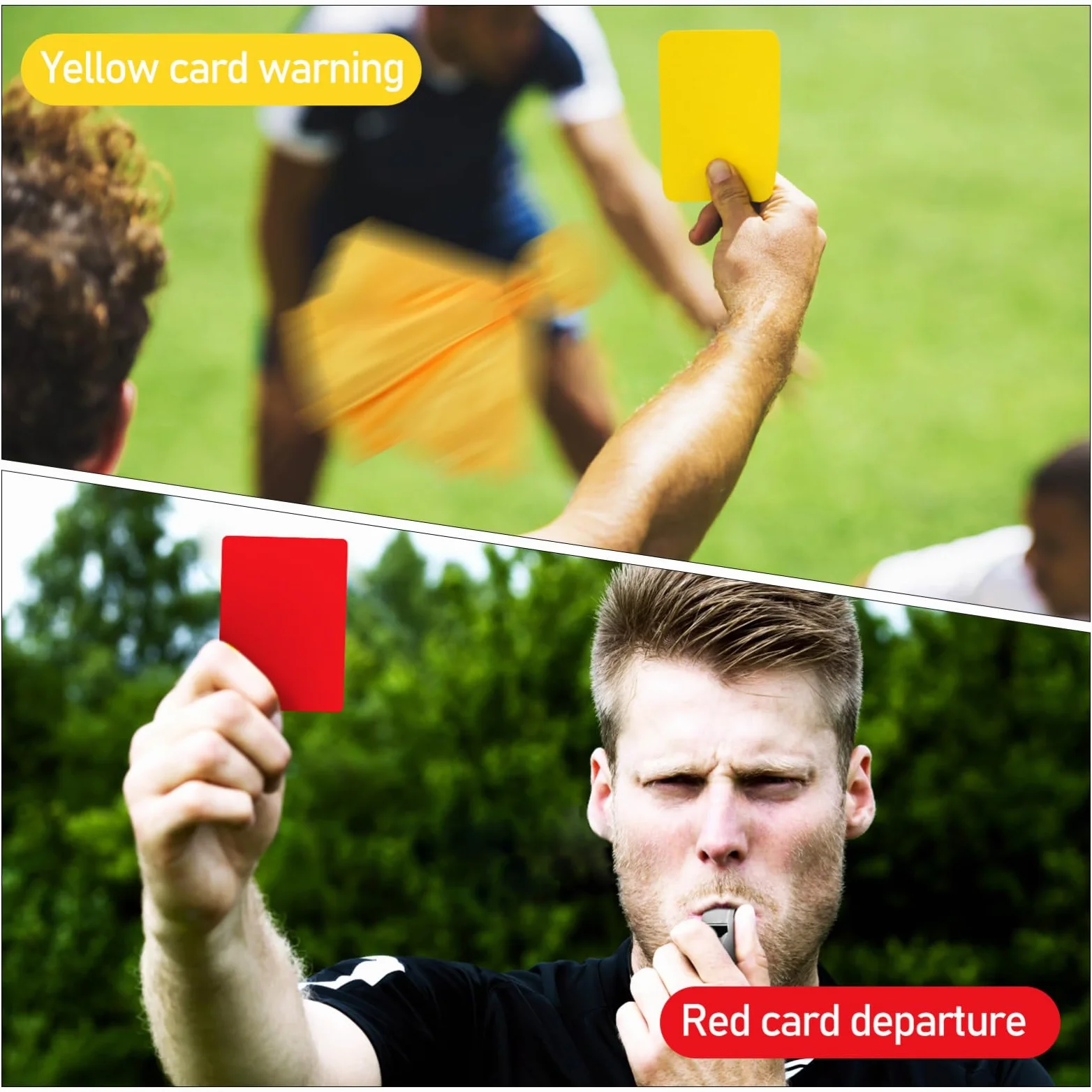 Toyvian 3 Juegos Tarjetas De Juez Deportivo Funcionarios Bandera De Árbitro Banderas De Arbitro De Futbol Equipo Banderas Rojas Fútbol Pena Banderas Amarillo Rojo De Polivinilo