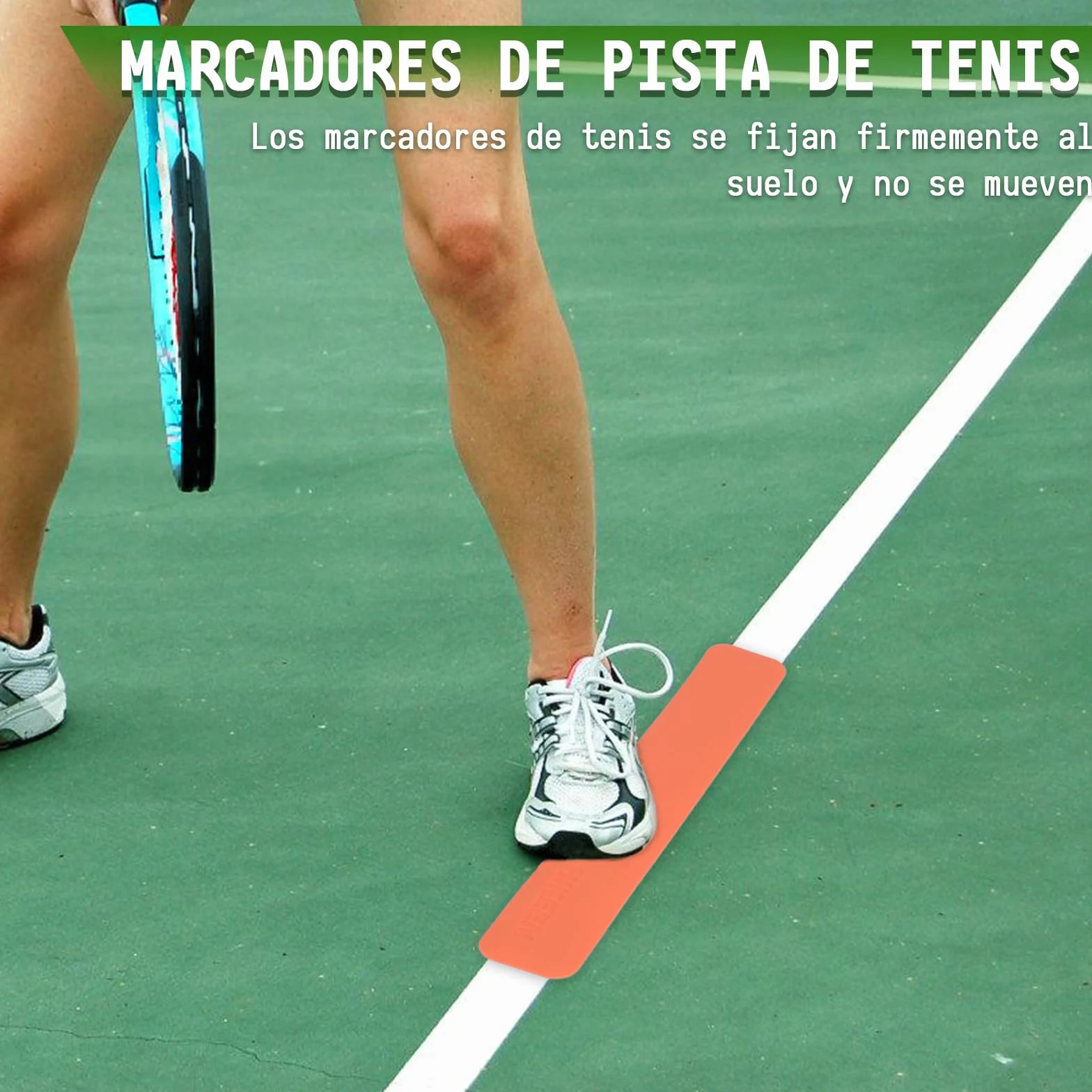 BOOSTEADY Marcadores Líneas Cancha Pickleball Antideslizantes Resistentes Viento 28 Unidades