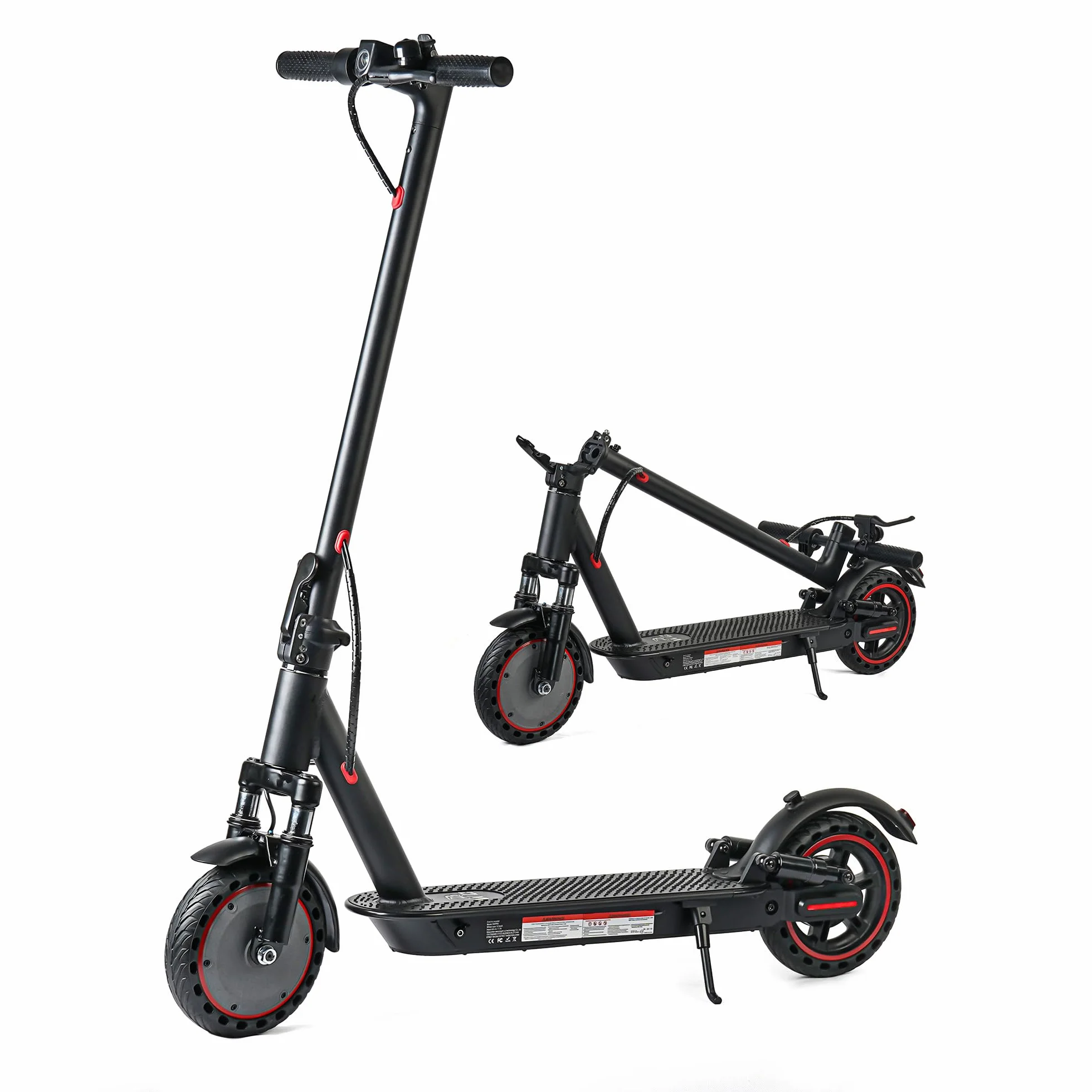 Patinete eléctrico Plegable para Adultos, neumáticos de 8.5"/10", 4 amortiguadores, Capacidad máxima de 30-45 kilómetros, Control de Aplicaciones