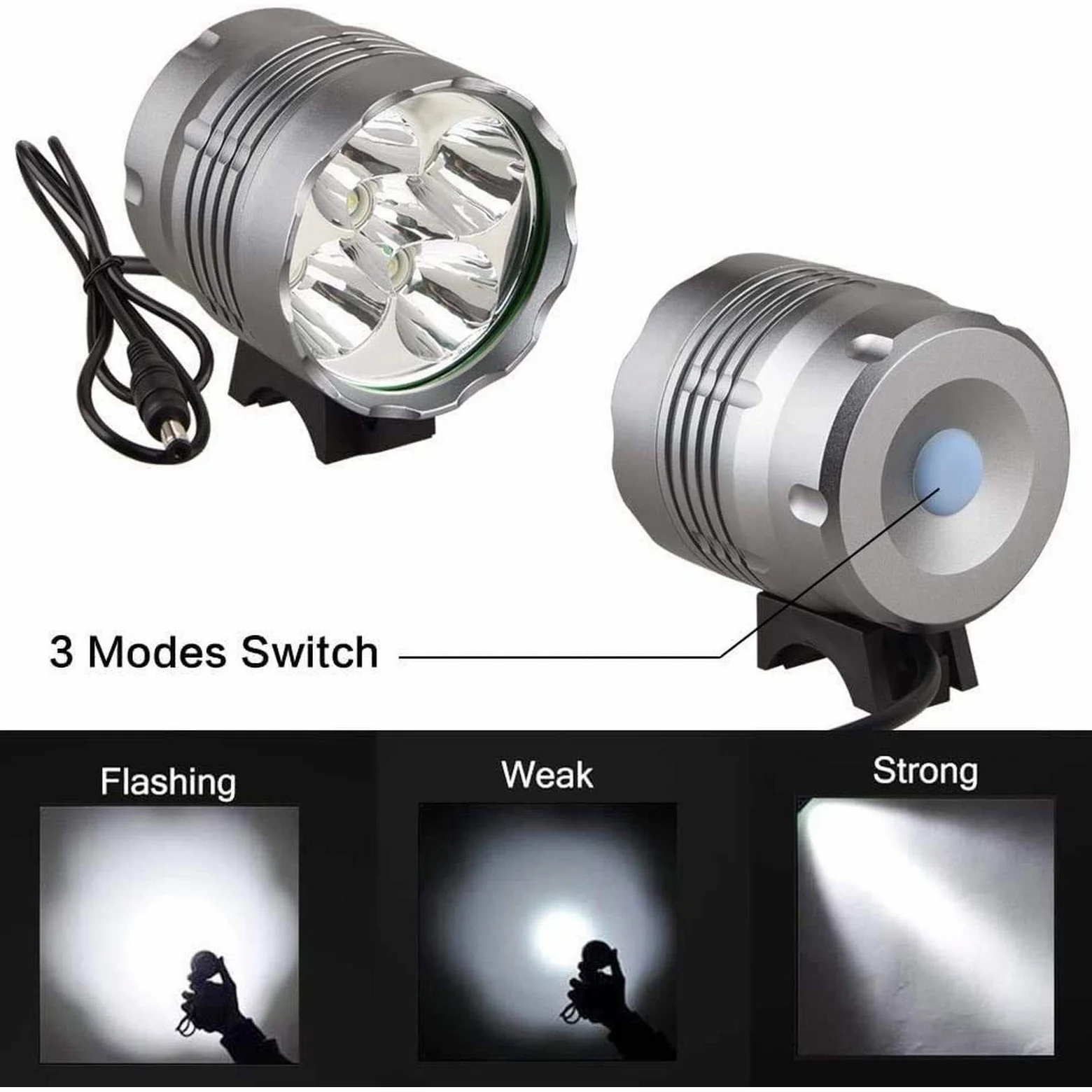 EISTEE Luces de Bicicleta, Luces de Bicicleta, Luces de Bicicleta, luz de Bicicleta 6000 lúmenes 5 Faros de Bicicleta Led Impermeable Frente de montaña