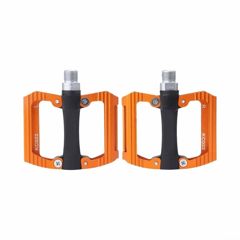 Pedales de bicicleta de montaña, aleación de aluminio CNC con cuerpo de fibra de nailon, pedales planos antideslizantes de doble rodamiento para ciclismo MTB