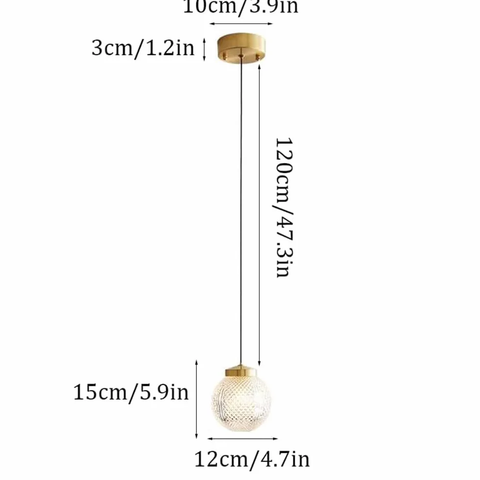Lámpara Colgante de Vidrio Araña de Metal Simple Japonesa G9 Altura Ajustable