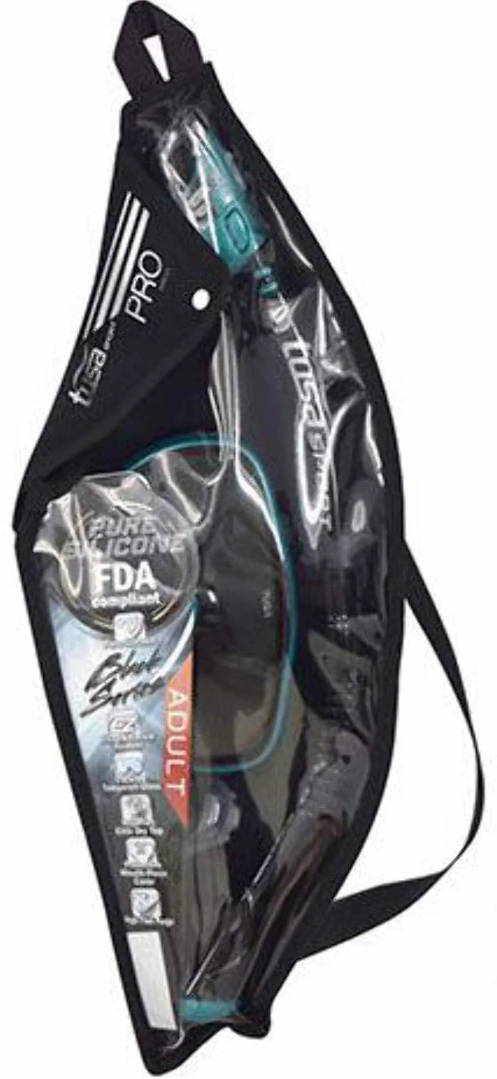 Tusa Sport Serene Dive Mask and Snorkel Set Adult Black Series (UC1625) Black/Fishtail Blue