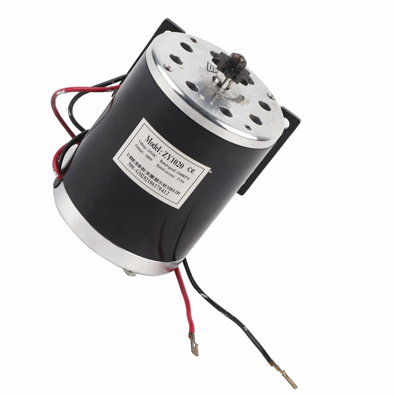 500W DC 24V Motor de Cepillo Eléctrico con Soporte para Scooter Bicicleta Gokart
