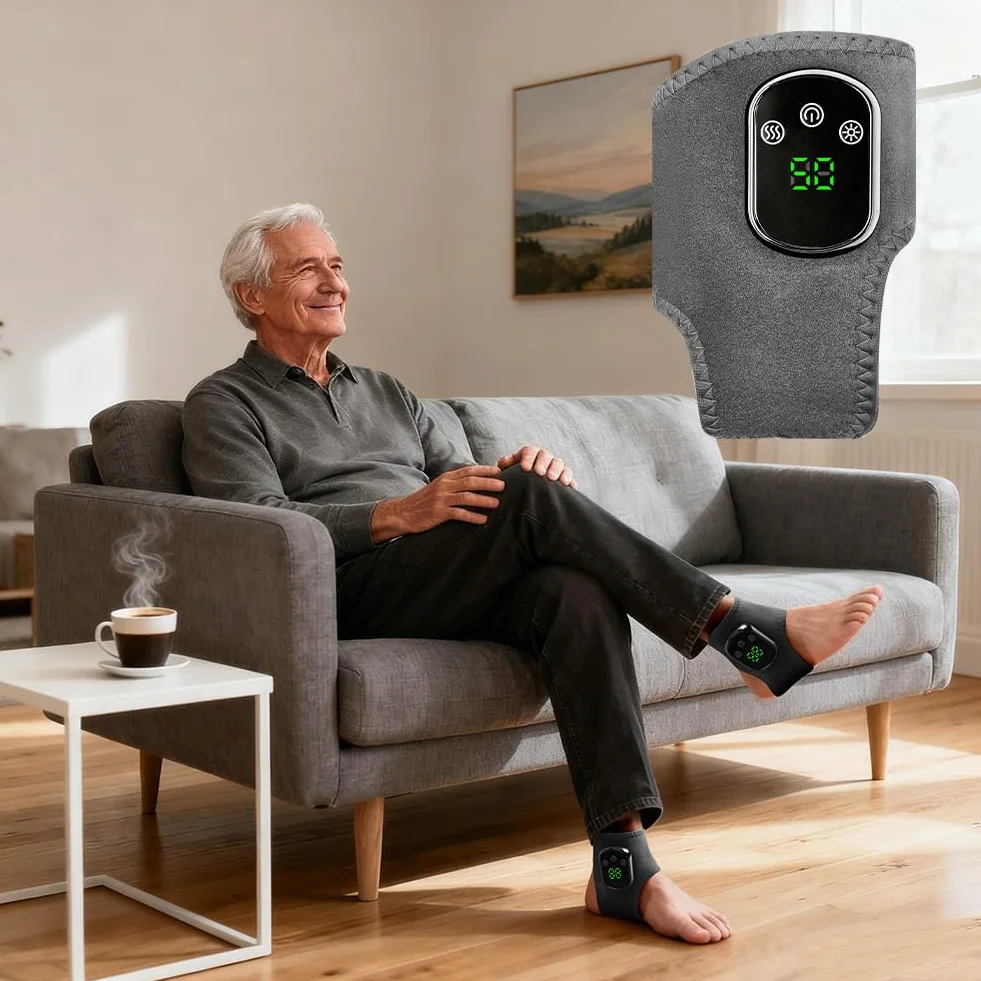 Vicloon Masajeador Eléctrico para Pies y Tobillos, 3 Modos de Vibración, 5 Niveles de Calor