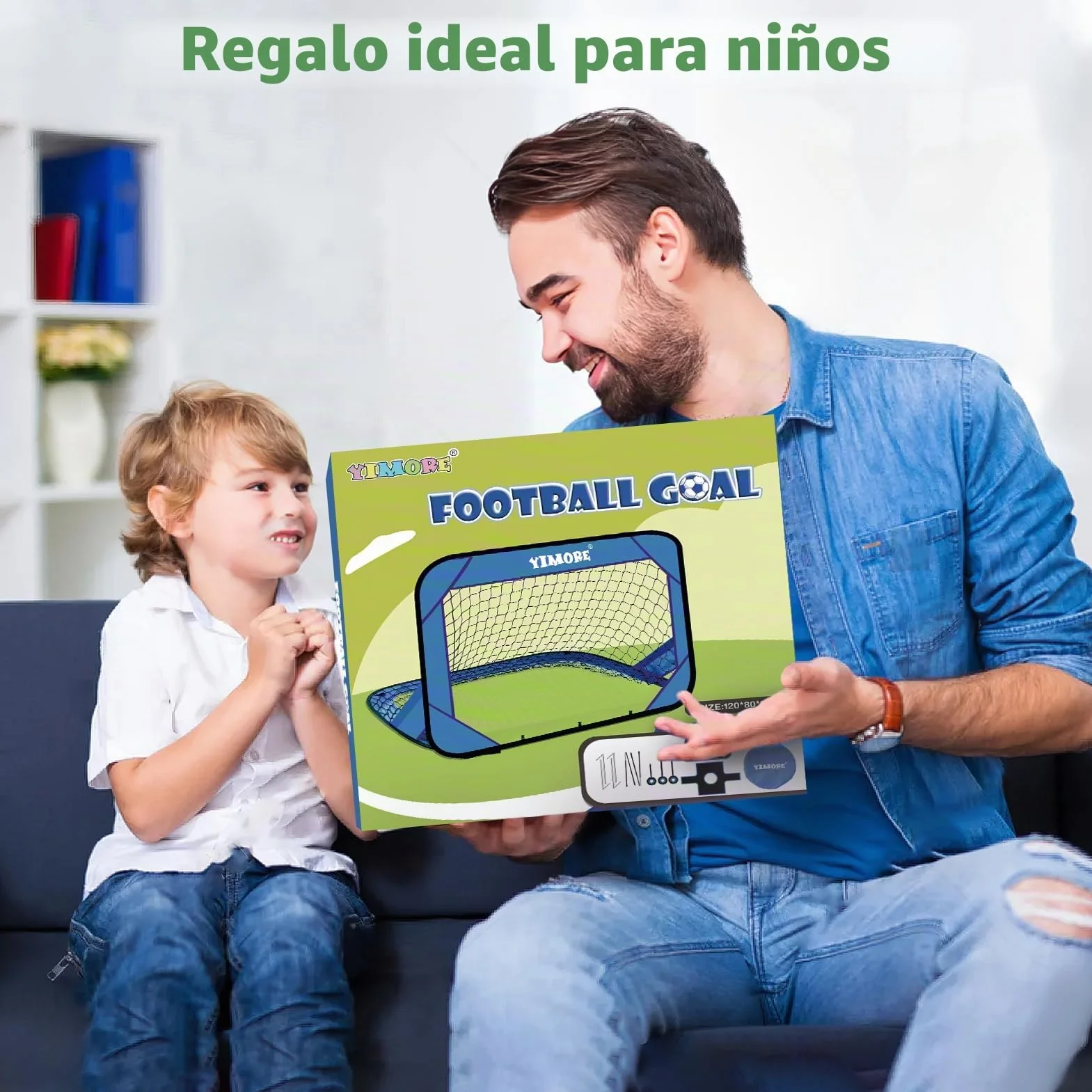 YIMORE Portería Fútbol Niños 120x80x80cm Plegable 4 Modos