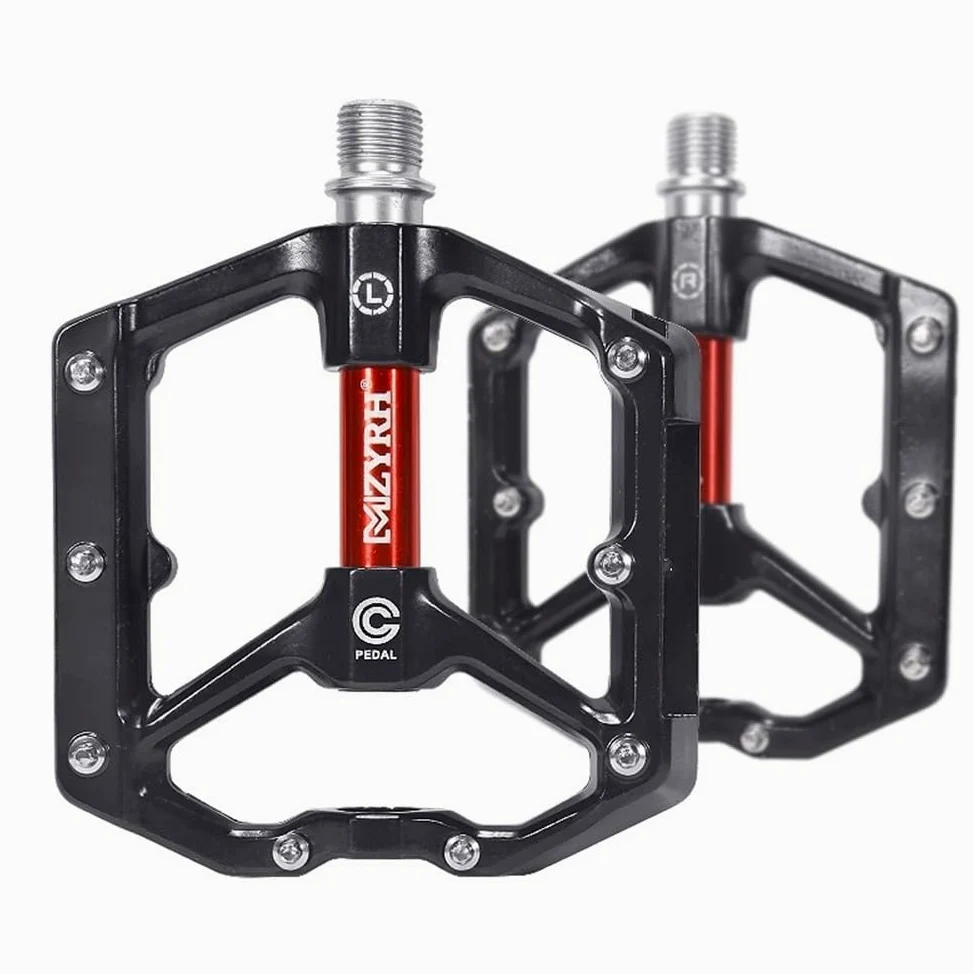 Pedales MTB Pedales de Bicicleta Reflectantes Rodamientos sellados de Aluminio Ultral Pedales Bicicleta(Black Gold)
