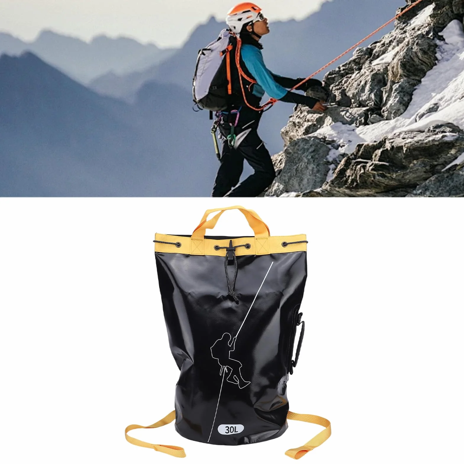Buachois Bolsa de Escalada en Roca, Resistente y Transpirable, Bolsa de Equipamiento de Exploración, PVC, para Rescate Profesional y Descenso de Cascadas (30L)
