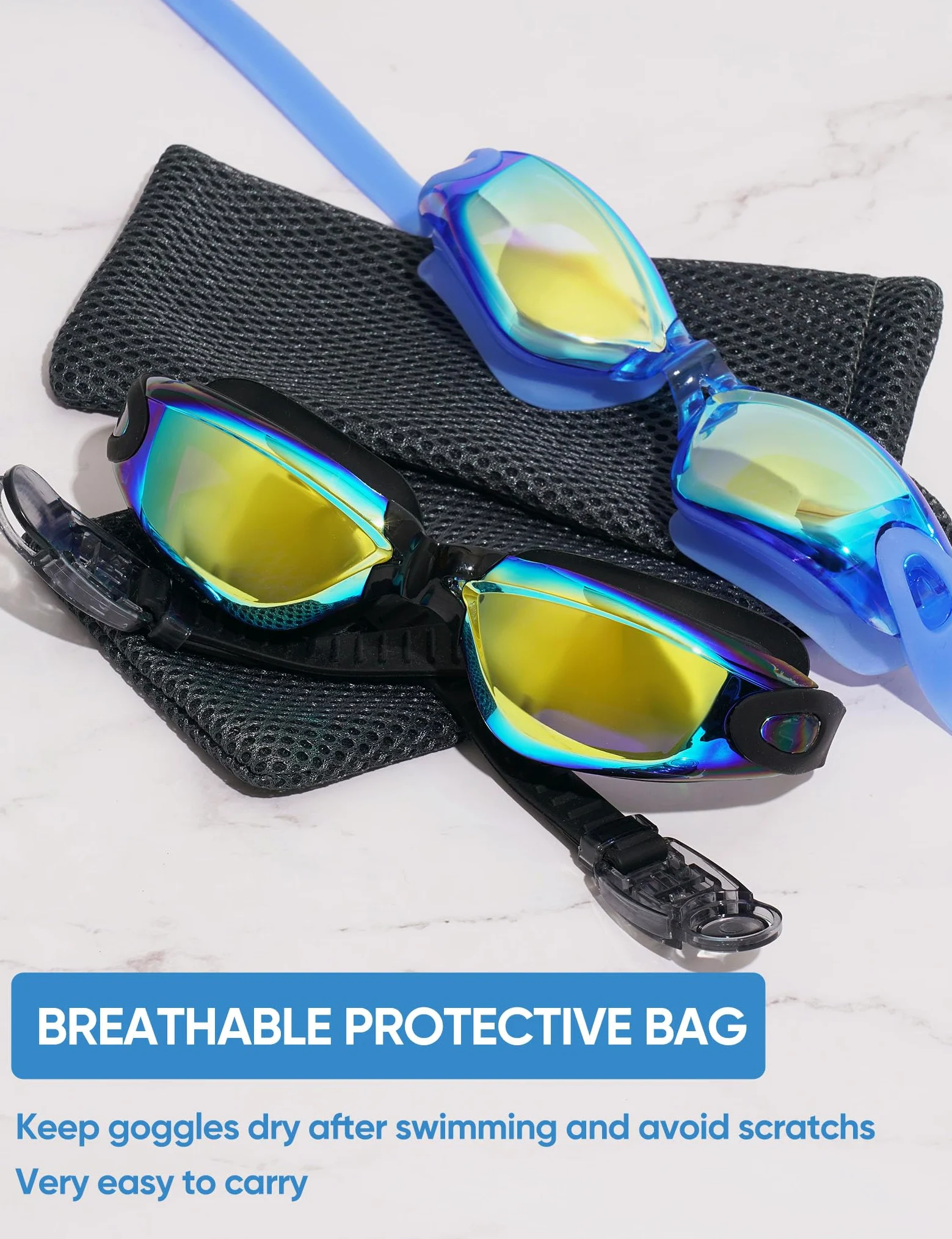 Paquete de 2 gafas de natación para niños, gafas de natación para niños y jóvenes de 3-8/6-14, gafas de piscina antivaho para niños y niñas