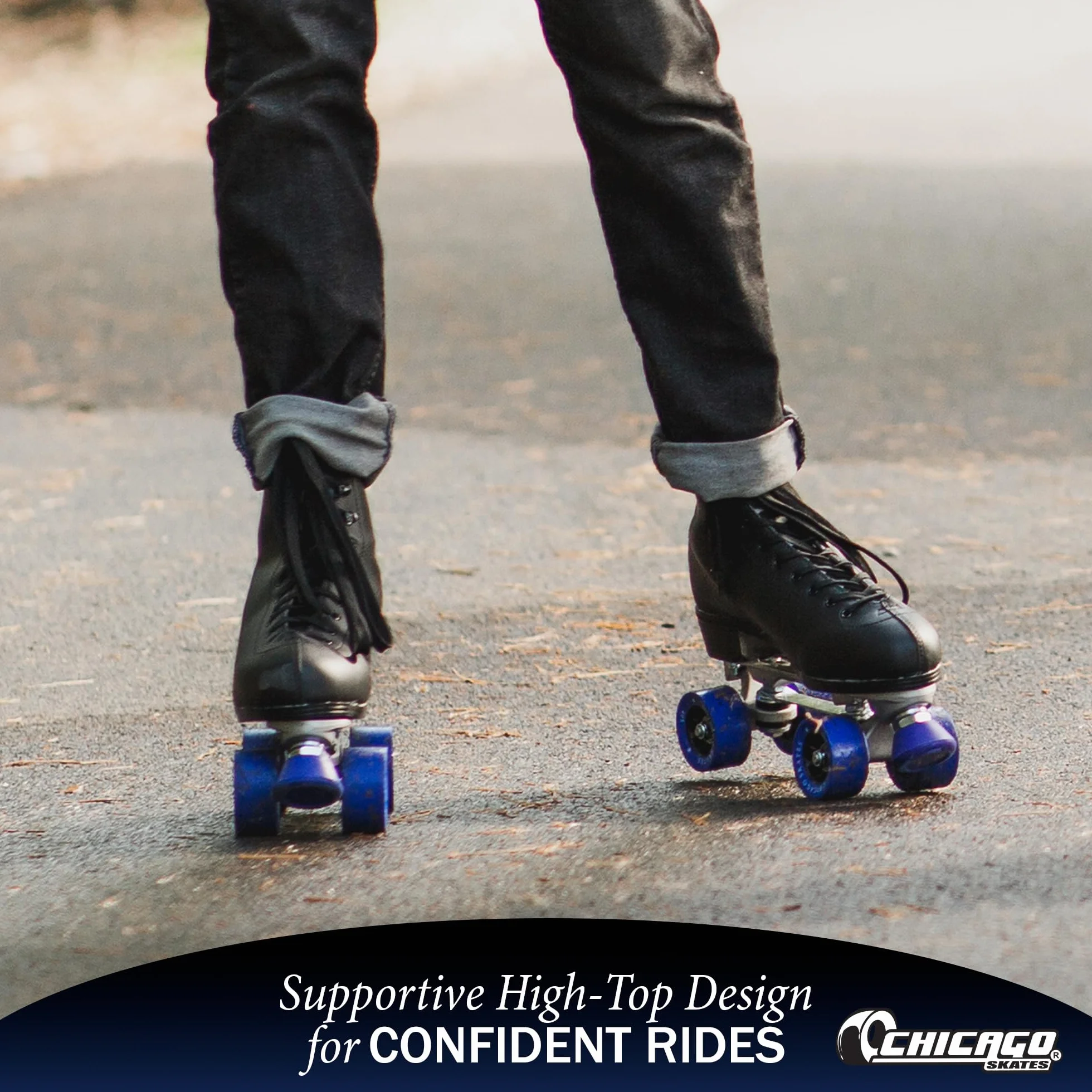 Chicago Skates Patines clásicos de Pista cuádruple Negros para Hombre
