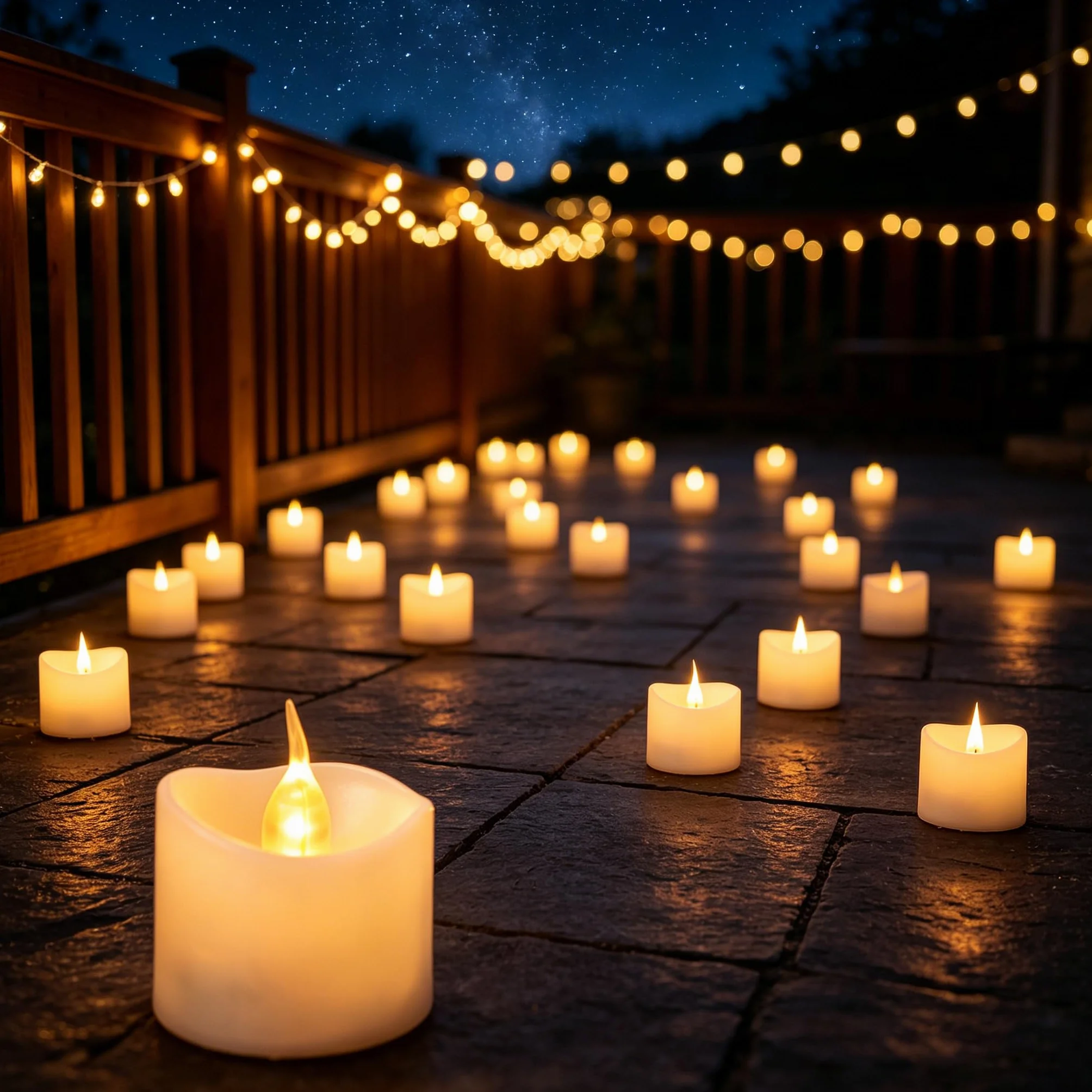 Bougies LED Té con Pilas CR2032 Incluidas, Sin Llama, Decoración Casa Boda Fiesta