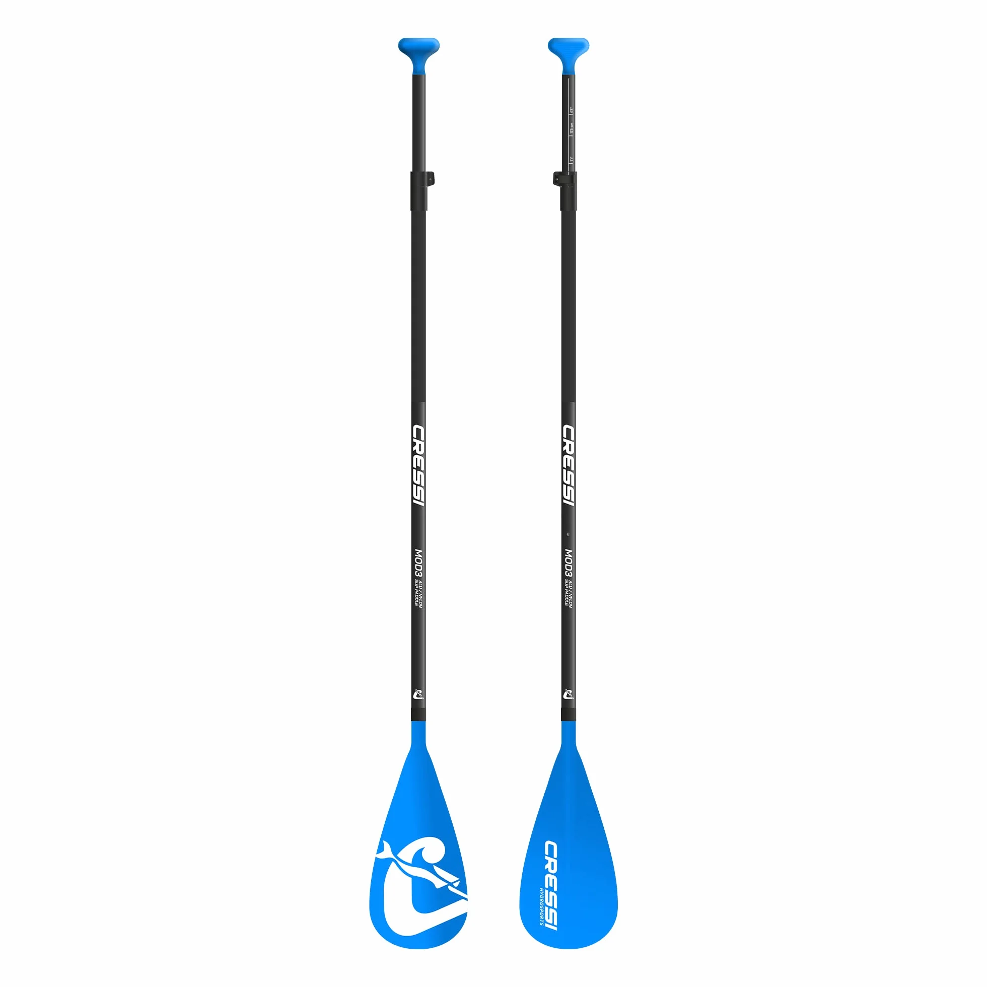 Cressi Mod3 Sup Paddle Pala telescópica para Sup con Tres módulos flotantes, Unisex Adulto, Negro/Azul, One Size