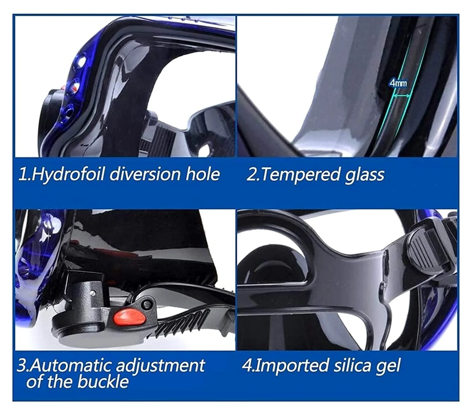 máscara submarina, Máscara de Buceo Snorkel Máscaras Profesionales Visión Amplia Equipo for Deportes acuáticos Gafas Submarino