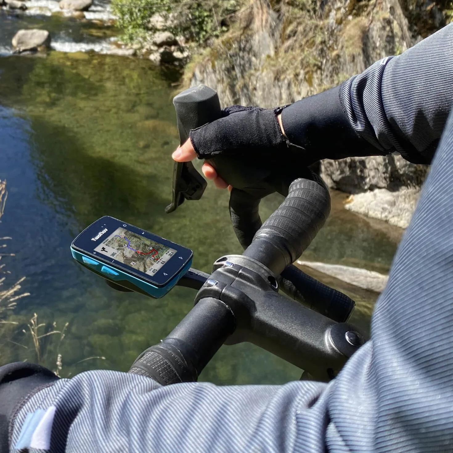 TwoNav Roc + Pulsómetro Pecho, GPS con Pantalla 2.7 Pulgadas para MTB, Ciclismo, Gravel o bikepacking con mapas incluidos. Color Turquesa