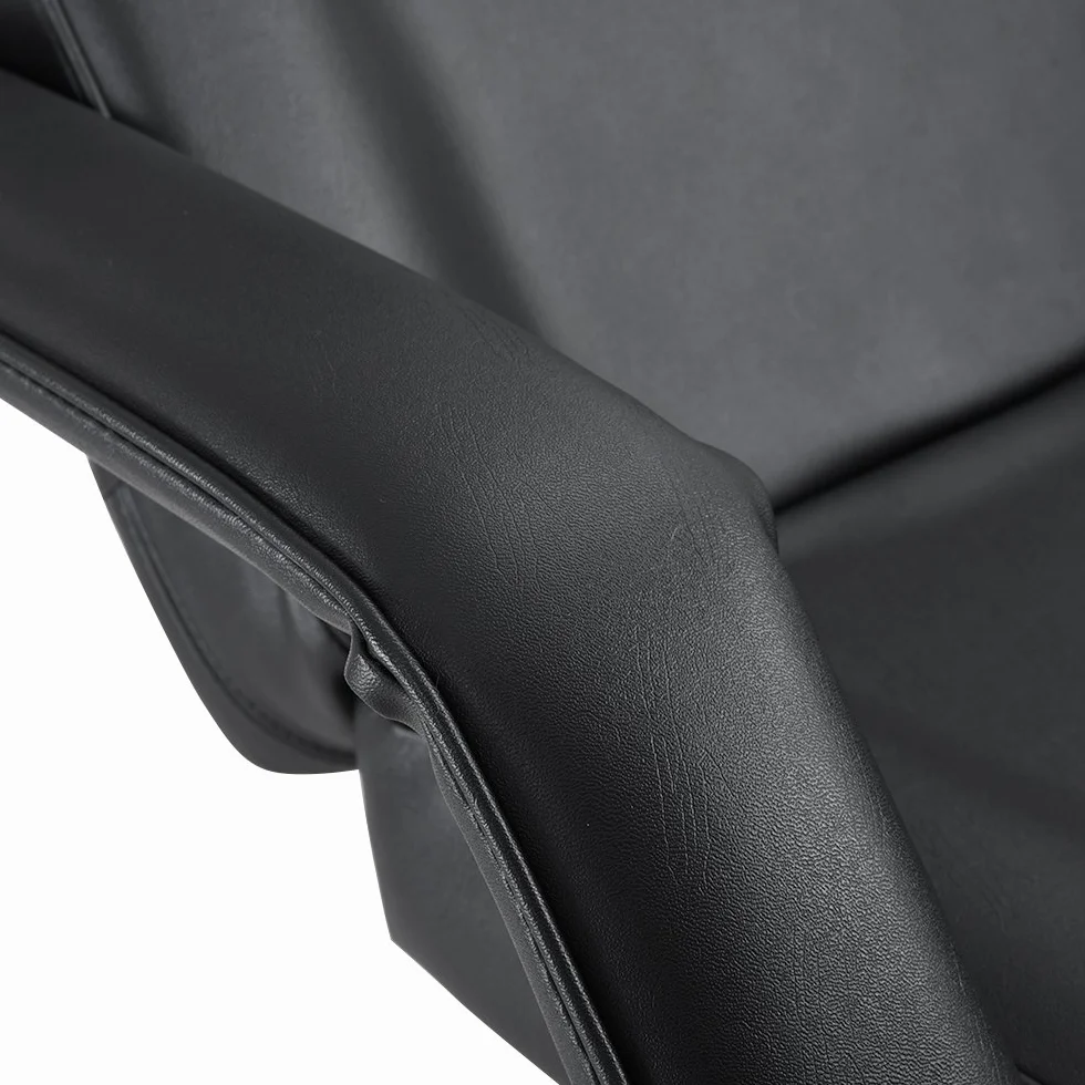 Camilla de Masaje Ajustable Plegable de Cuero PU con Taburete (Negro)