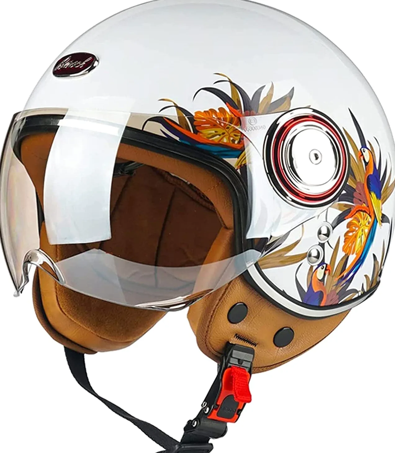 Adultos Casco Moto Jet Retro Casco Moto Abierto Casco De Patinete Eléctrico ECE Homologado Jet Casco Casco Moto para Mujer Hombre Adultos con Visera