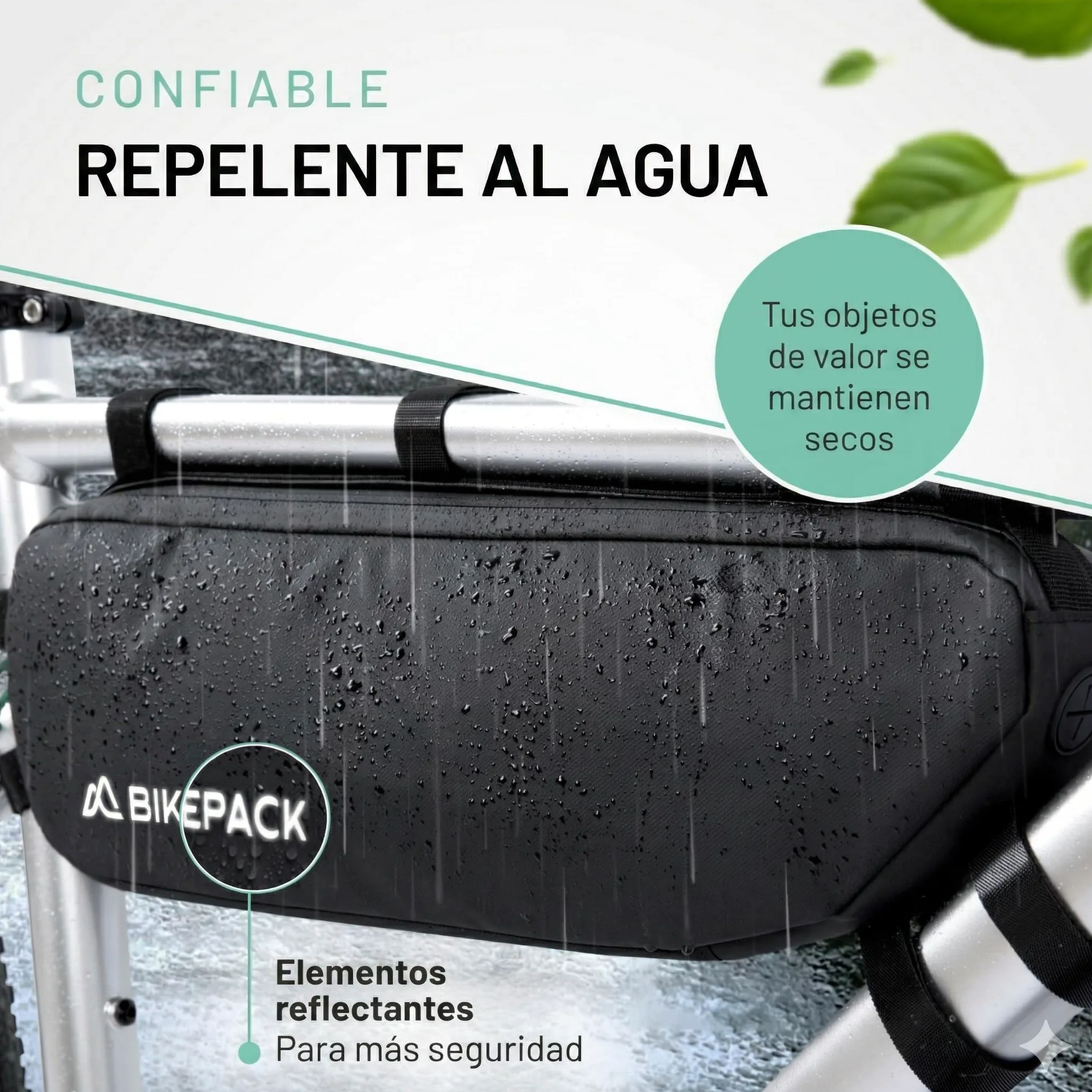 BIKEPACK Bolsa Cuadro Bicicleta 1,5L - Bikepacking Gravel Carretera MTB | Bolsa triangular con salida de cable y bolsillo para móvil, tejido repelente al agua, montaje fácil, accesorio ciclismo