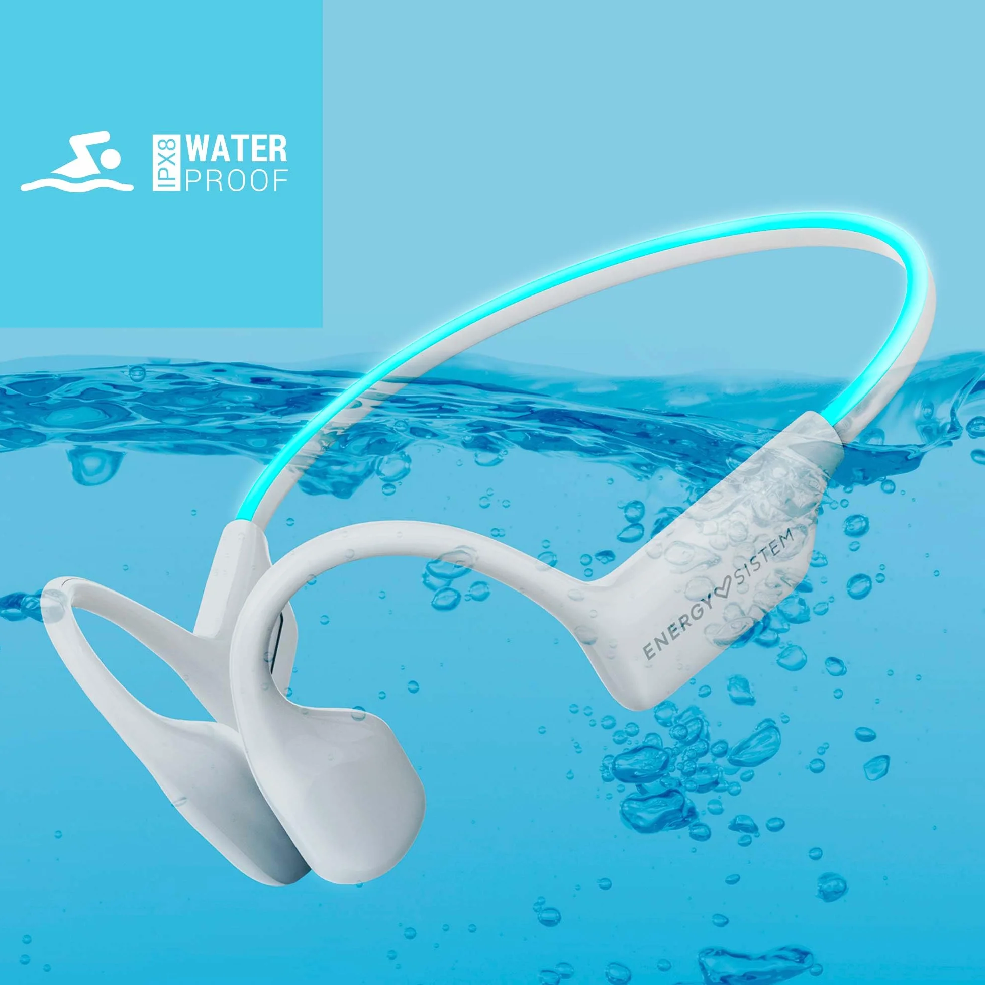 Energy Sistem AquaSport – Auriculares Bluetooth (Bluetooth 5.4, 11 Horas de batería, micrófono, Reproductor MP3, Sumergible)