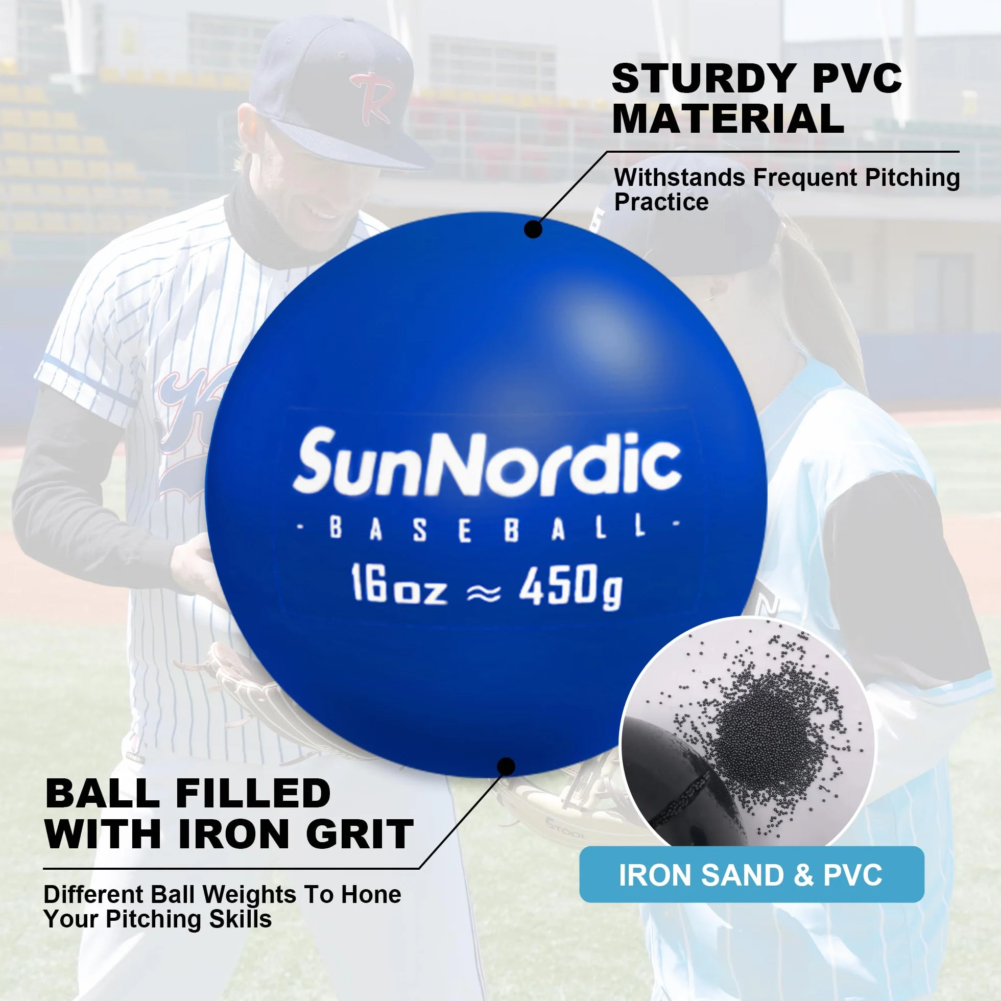SunNordic Juego de béisbol pliométrico con peso 6/9 (3.5-16/35/53/70 onzas) – Pelotas pliométricas de peso variable