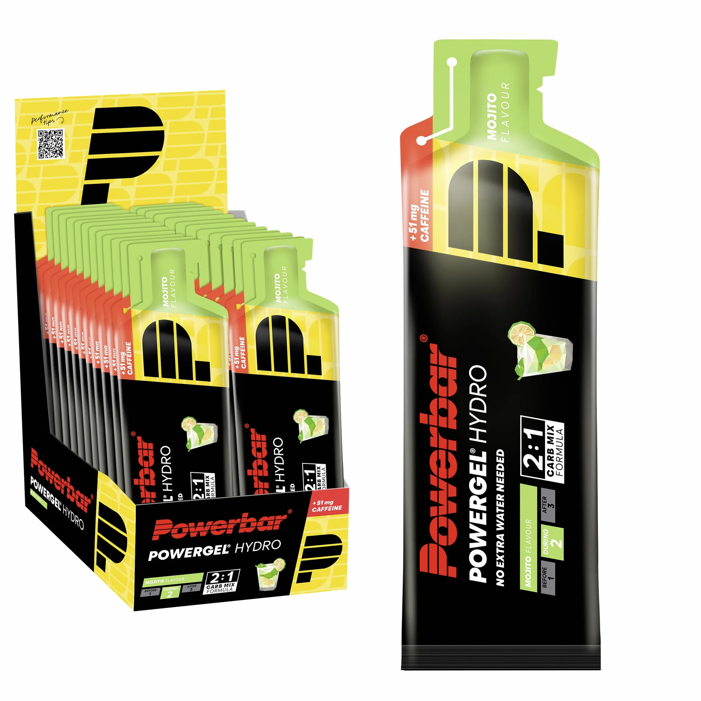 PowerGel Hydro Mojito 24x67ml Gel energético alto en carbohidratos Sodio 51mg cafeína