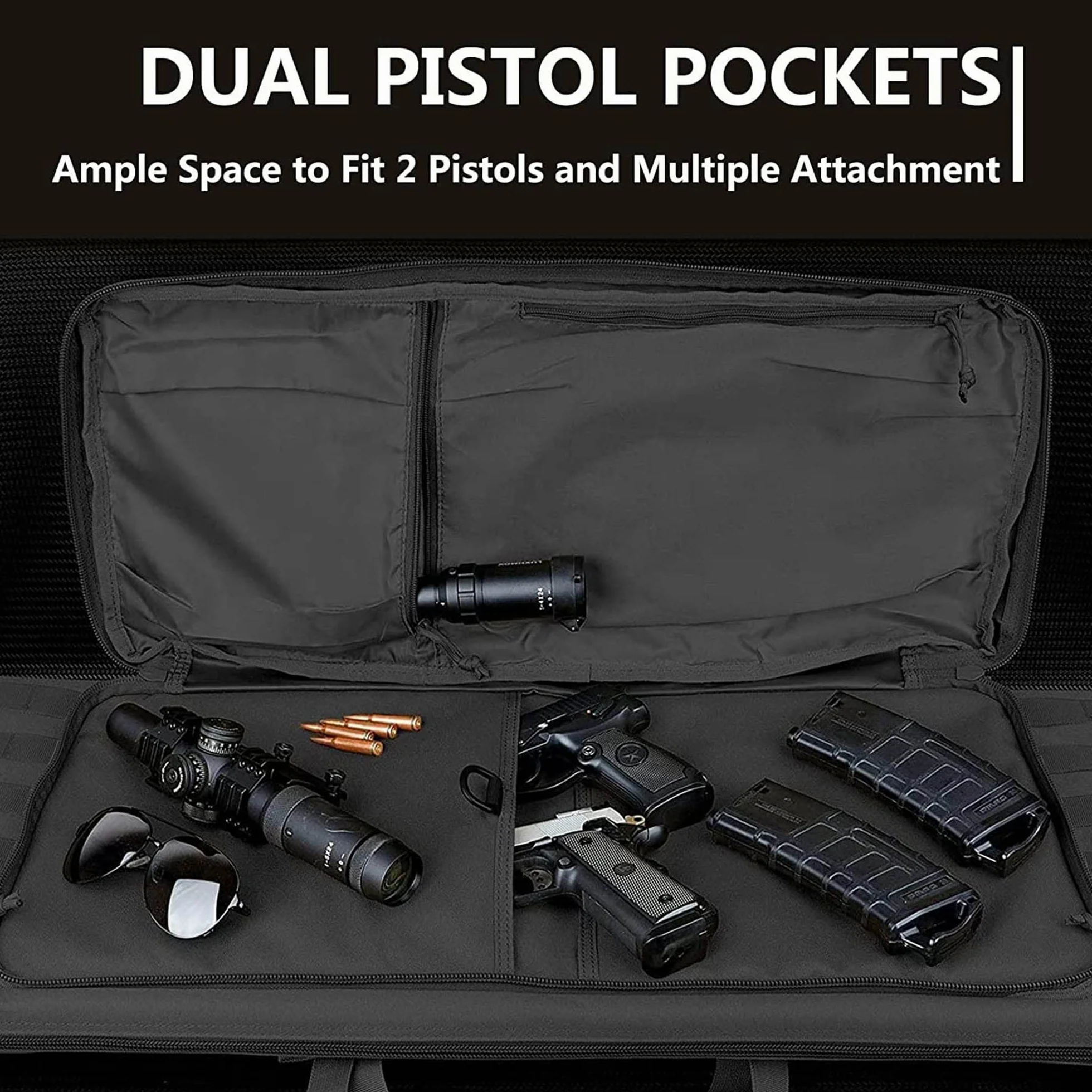 Funda para Fusil Airsoft Funda Escopeta Porta Caza, Mochila de Almacenamiento para Pistola y Revista, Estuche de Transporte para Pistola, Bolsas de Tiro para Rifles