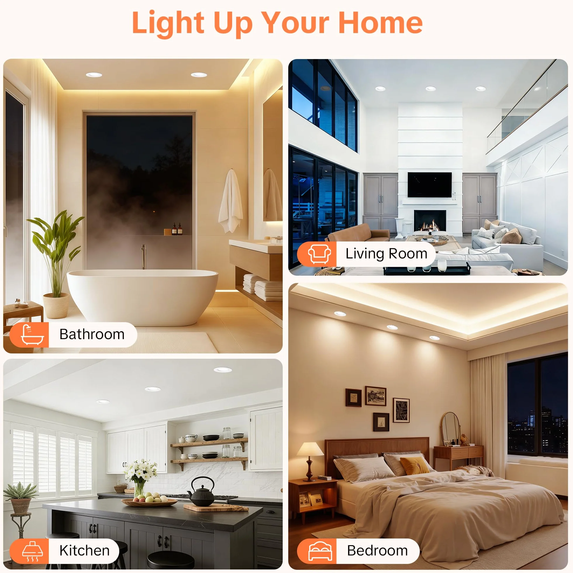 Downlight LED Techo Regulable 230V 5W 500LM IP44 Blanco Cálido Neutro Frío Corte 68-80mm 3 Pack