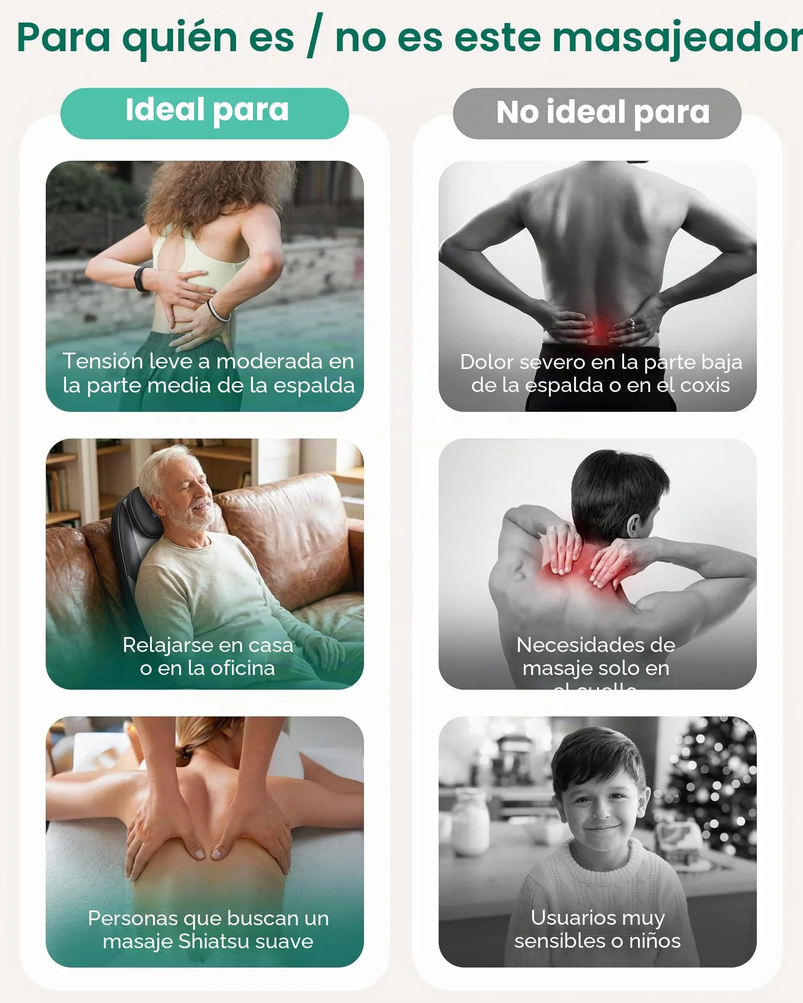 SNAILAX Shiatsu Masajeador de Asiento con Calefacción, Almohadilla de Masaje para Espalda con Calor