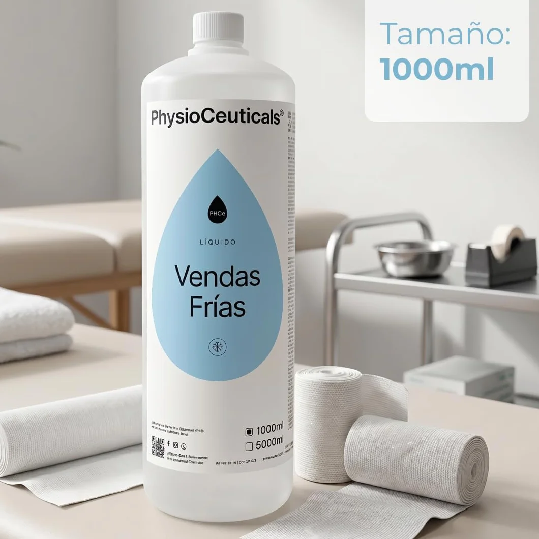PHYSIOCEUTICALS Líquido Vendas Frías Profesional 1000ml Efecto Crioterapia Fucus Mentol Alcanfor