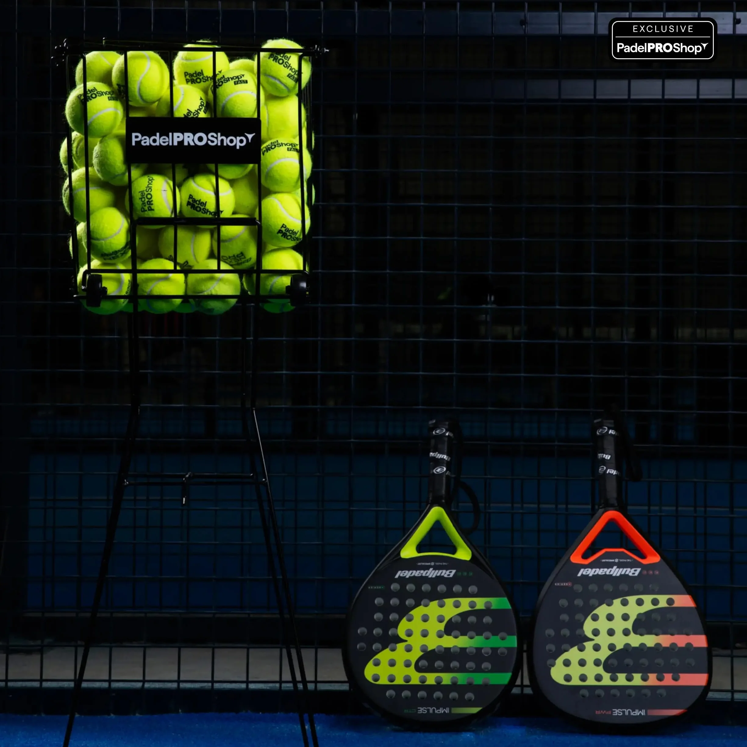 Padel Pro Shop Cesto de Bolas de Pádel 2026 - Carro Metálico de Alta Resistencia, Capacidad 70-80 Bolas, Estructura Robusta Negro Mate para Entrenamiento Profesional