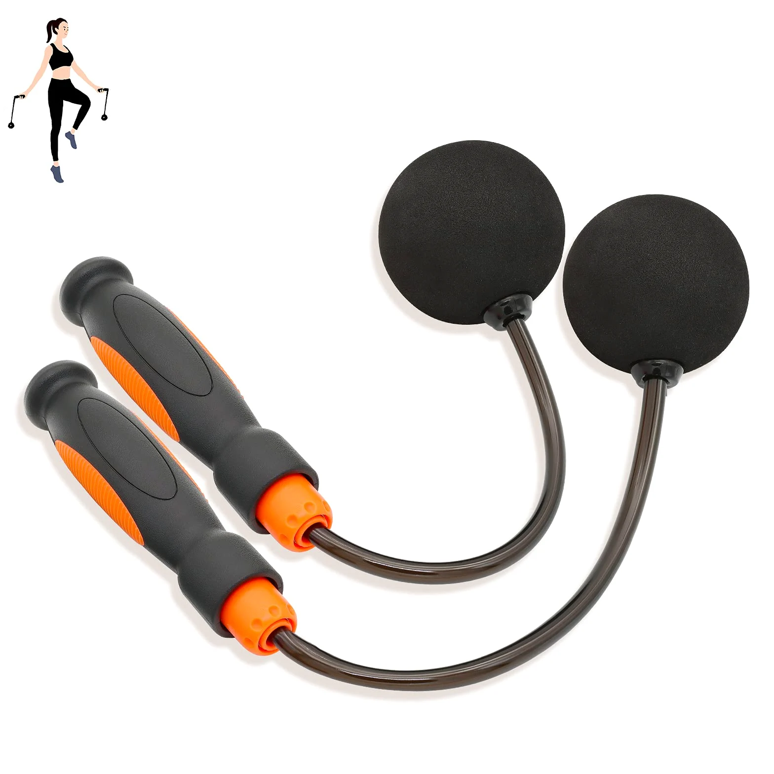 Cuerdas de saltar inalámbricas, cuerdas de playa Mbf, mejor para fitness y pérdida de peso, cuerda de saltar sin cuerda con pelota pesada para mujeres y hombres