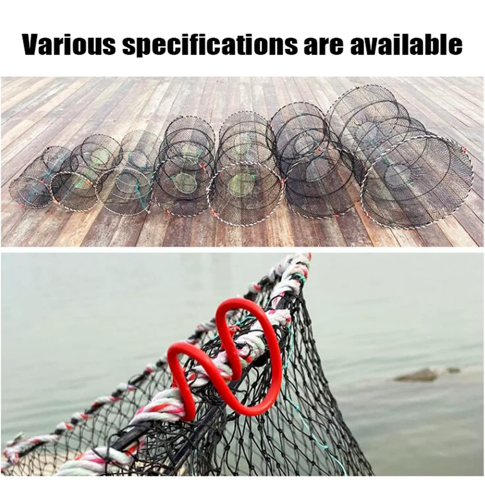 Redes de pesca, redes de lanzamiento manual, macetas plegables para cangrejos, jaulas de peces, herramientas de pesca de langostinos y camarones al aire libre, perfectas para decoración de sala de