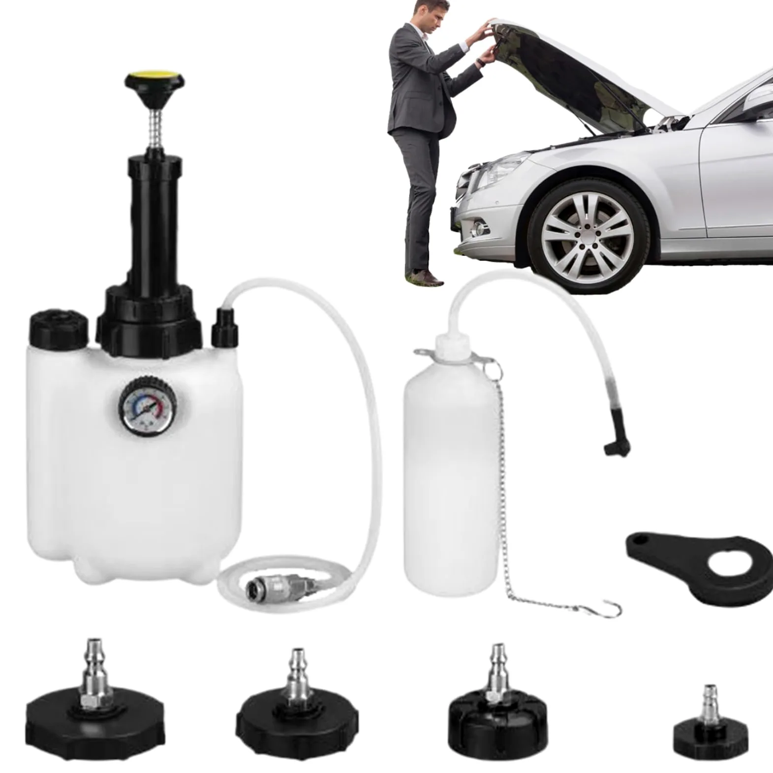 Sangrador De Frenos Botella De 3 Litros Para Sangrado Y Cambio De | Amplia Compatibilidad Vehículos Adecuado para Viaje Camping