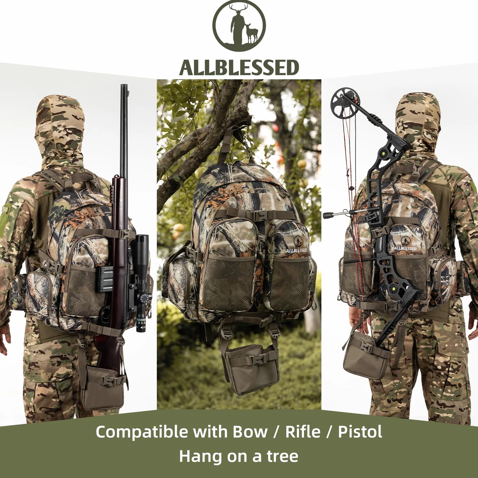 Mochila de caza para hombre, impermeable, camuflaje, paquete de caza, regalos de caza para hombres, equipo de caza, paquete de día de caza