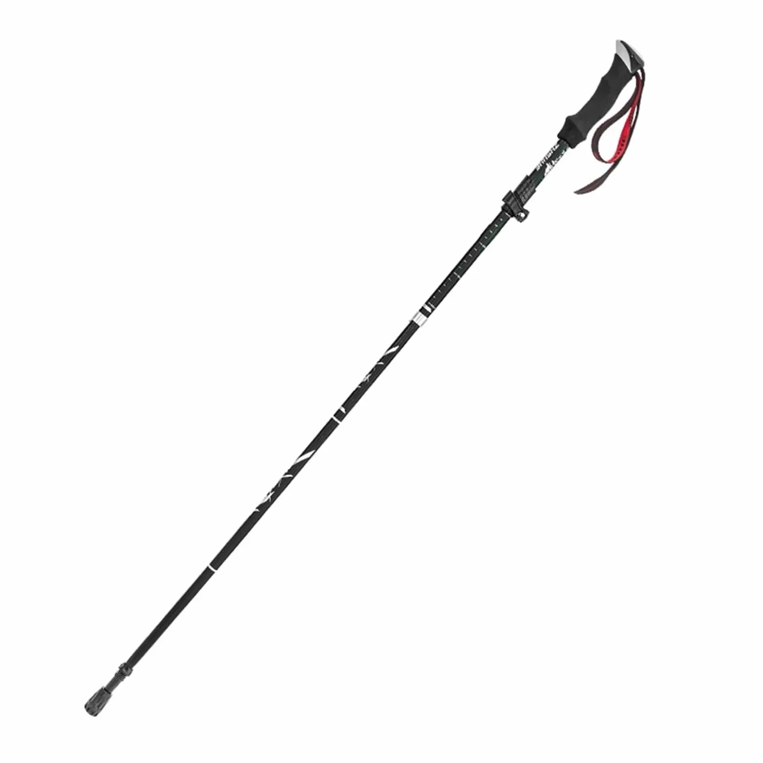 Equipo de Senderismo, bastón de Trekking Plegable, bastón de Trekking de Cinco Pliegues, bastón de Trekking de aleación de Aluminio(Red)