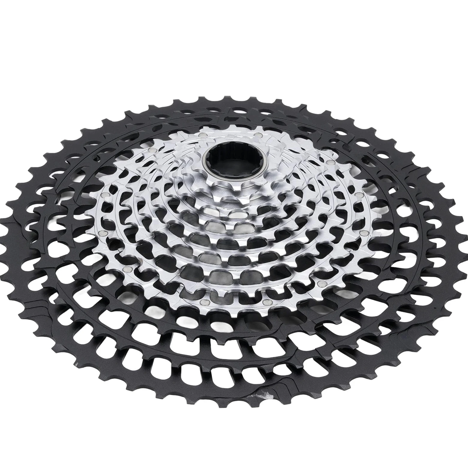 Dilwe Cassette de 12 Velocidades Casseta de Bicicleta de 12 Velocidades Casete de Bicicleta de Montaña de Casete de Aluminio Ultra Ligero Acero para Desplazamiento Liso con Relaciones de Marcha