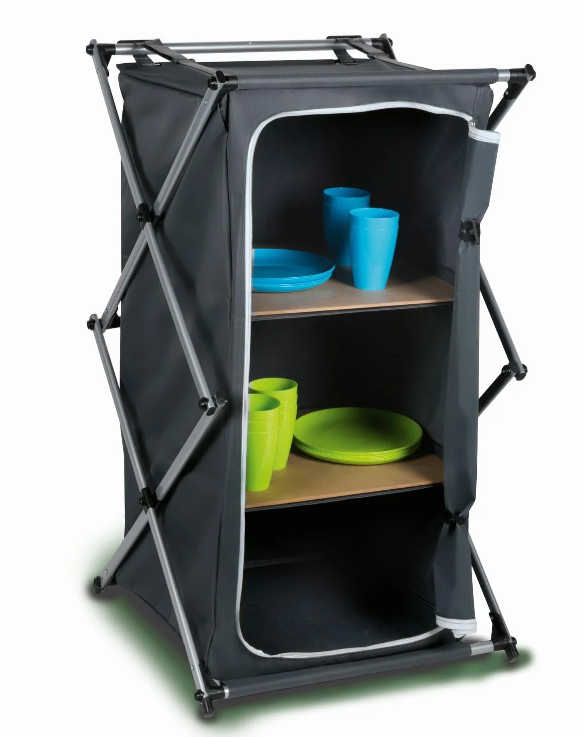 90193 Armario para Camping con Estanterías, Antracita, 95 x 53 x 49 Cm